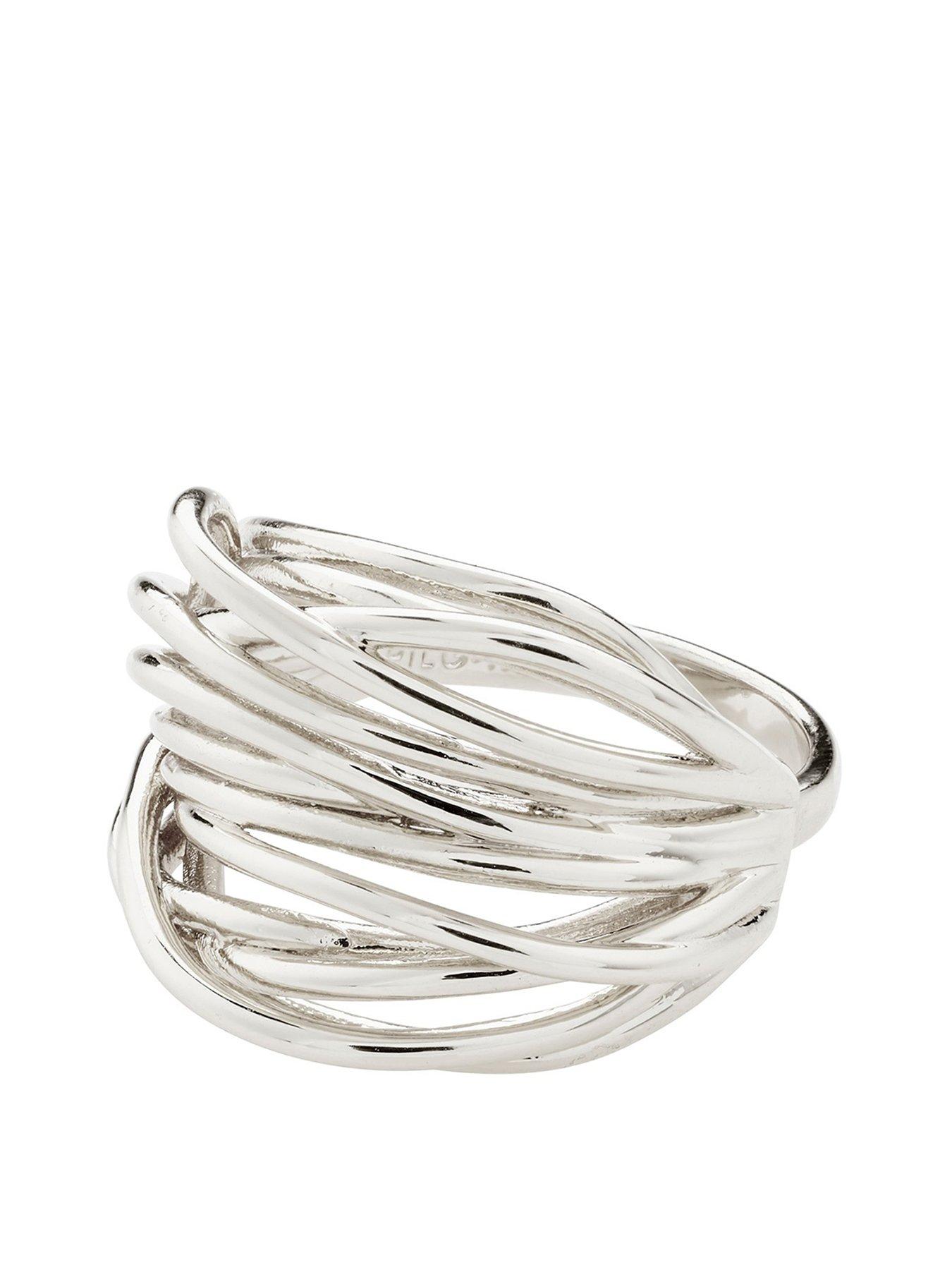 Product photograph of Pilgrim Pamela Ring Silver-plated from very.co.uk