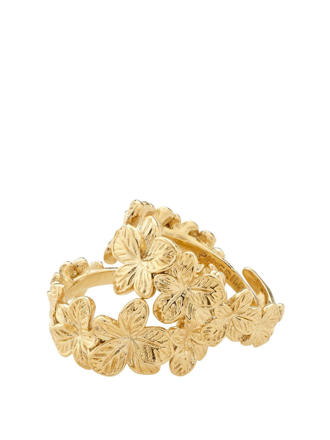 Product photograph of Pilgrim Charmaine Rings 2-in-1 Set Gold-plated from very.co.uk