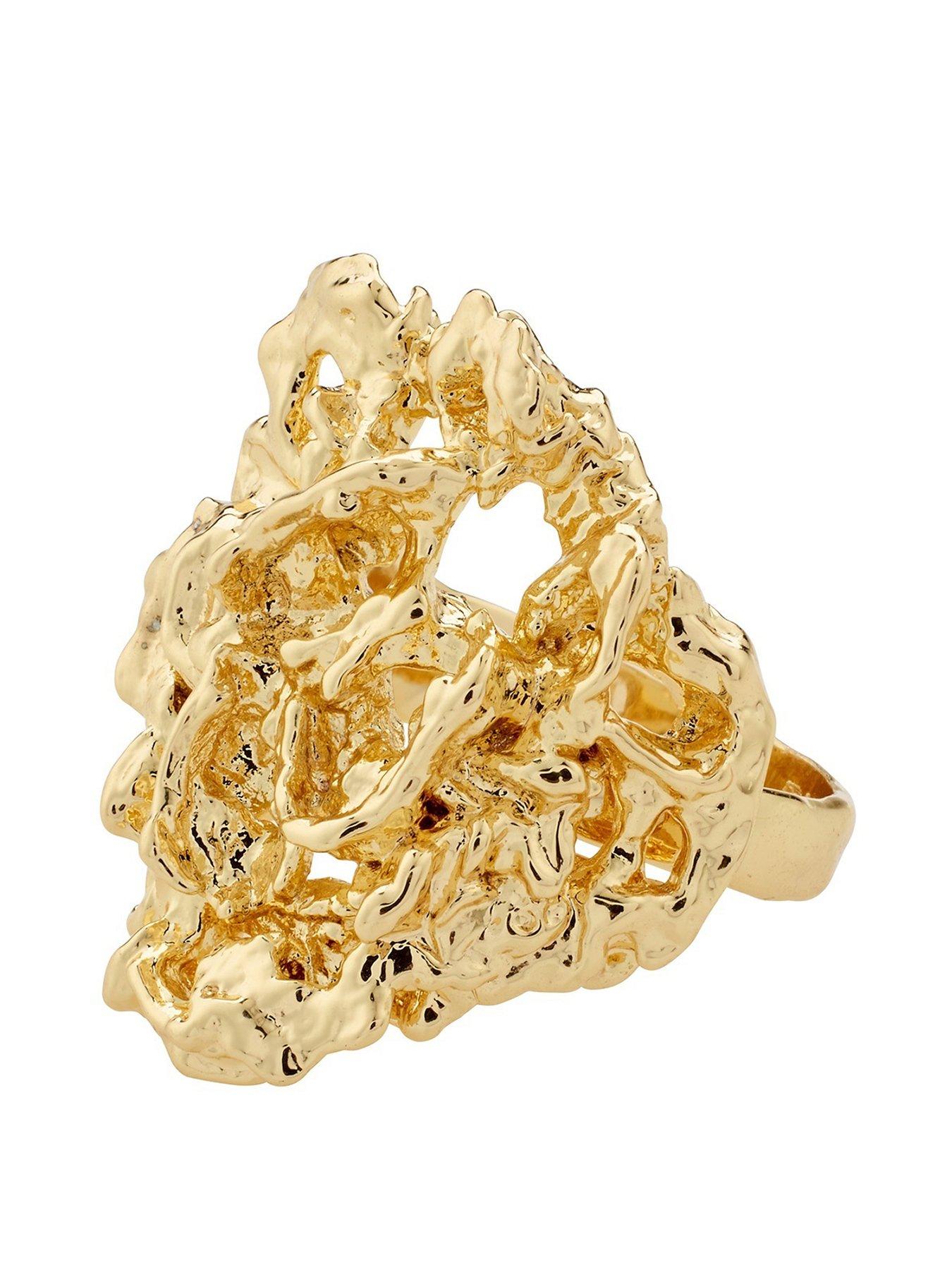 Product photograph of Pilgrim Act Ring Gold-plated from very.co.uk