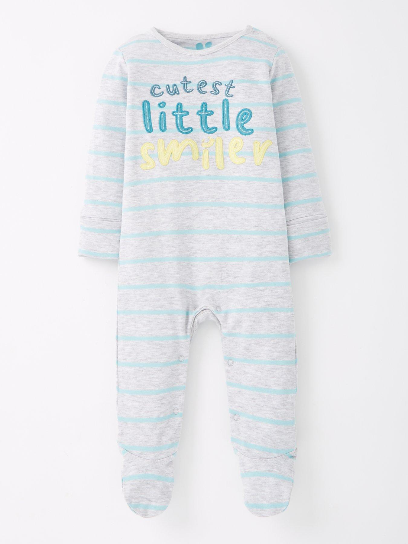 undefined Baby Boy Cutest Little Smiler Sleepsuit - Multi