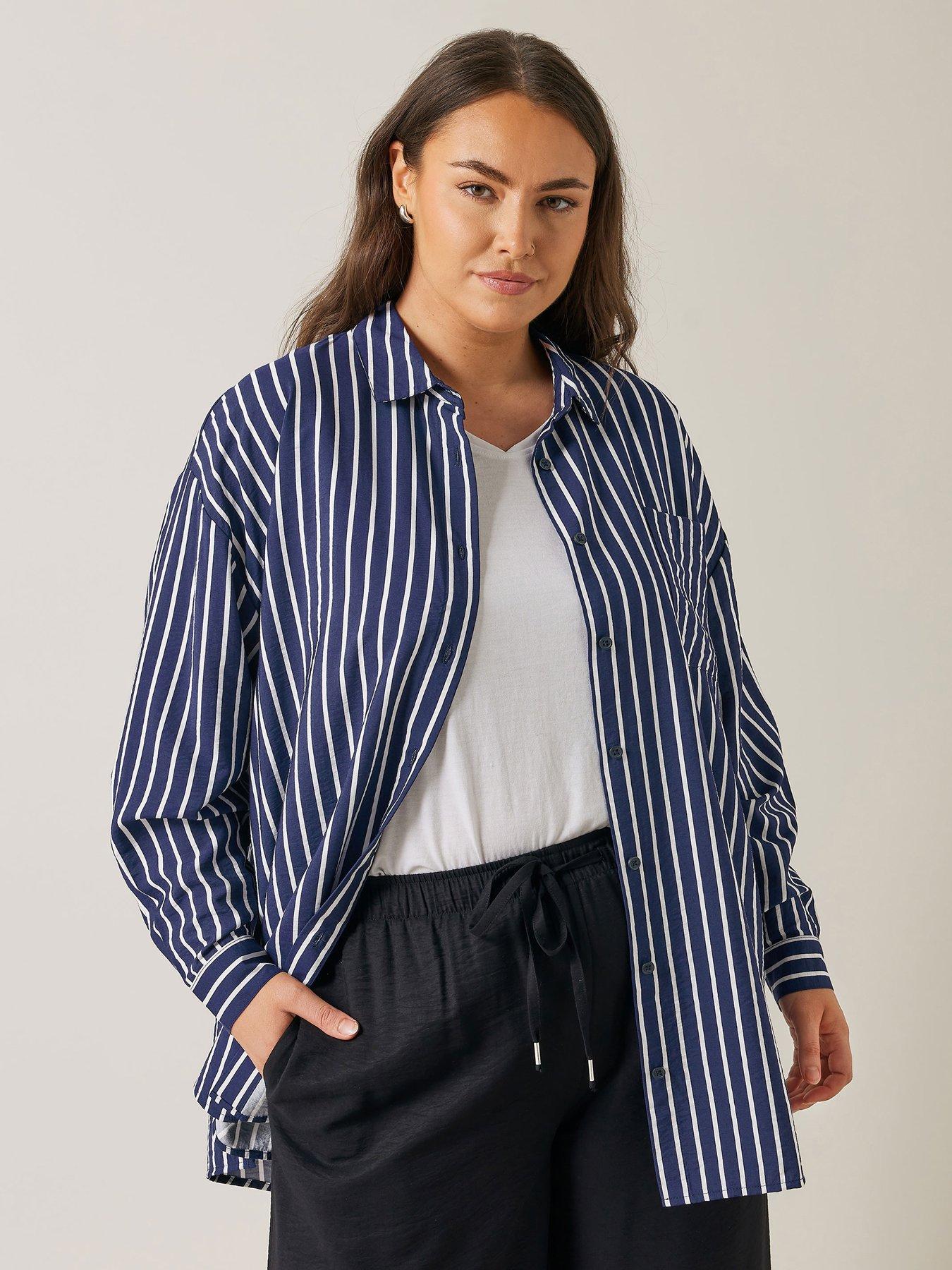 undefined Stripe Girlfriend Shirt - Navy