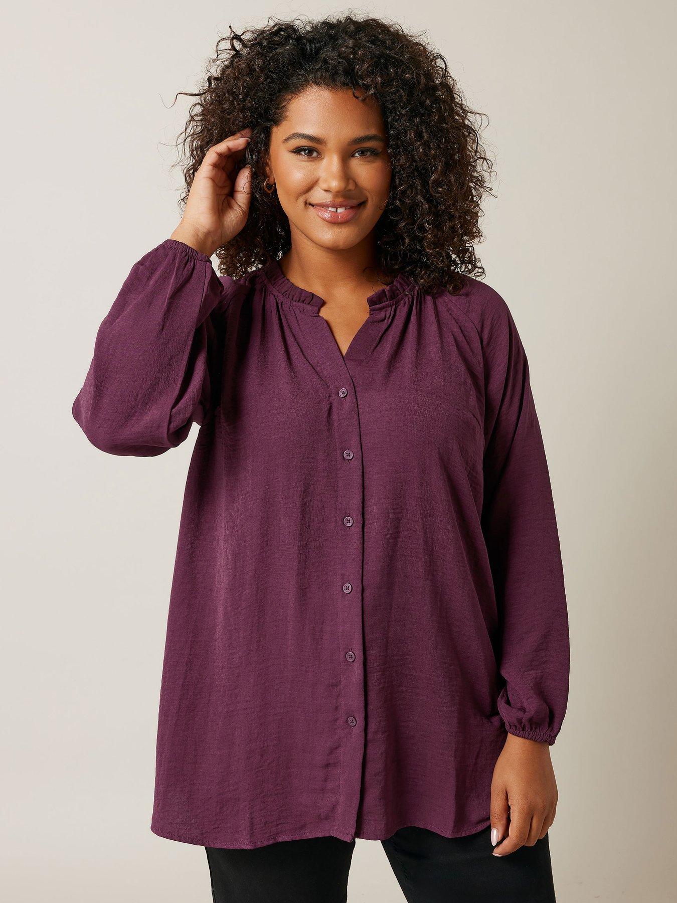 Image 1 of 4 of Evans Gypsy Blouse - Purple