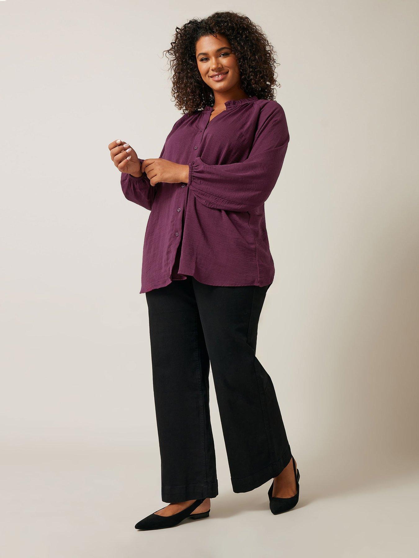 Image 3 of 4 of Evans Gypsy Blouse - Purple