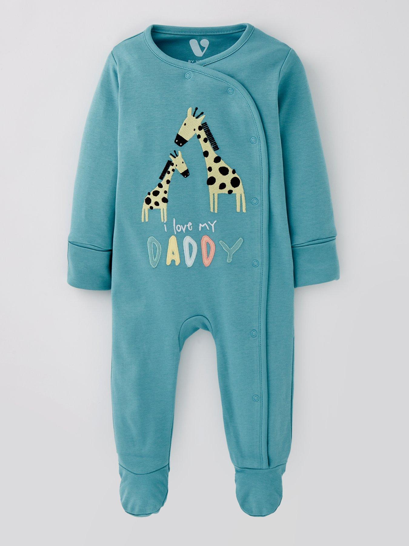 Image 2 of 5 of Mini V by Very Baby Boy 3 Pack Mummy And Daddy Sleepsuits - Multi