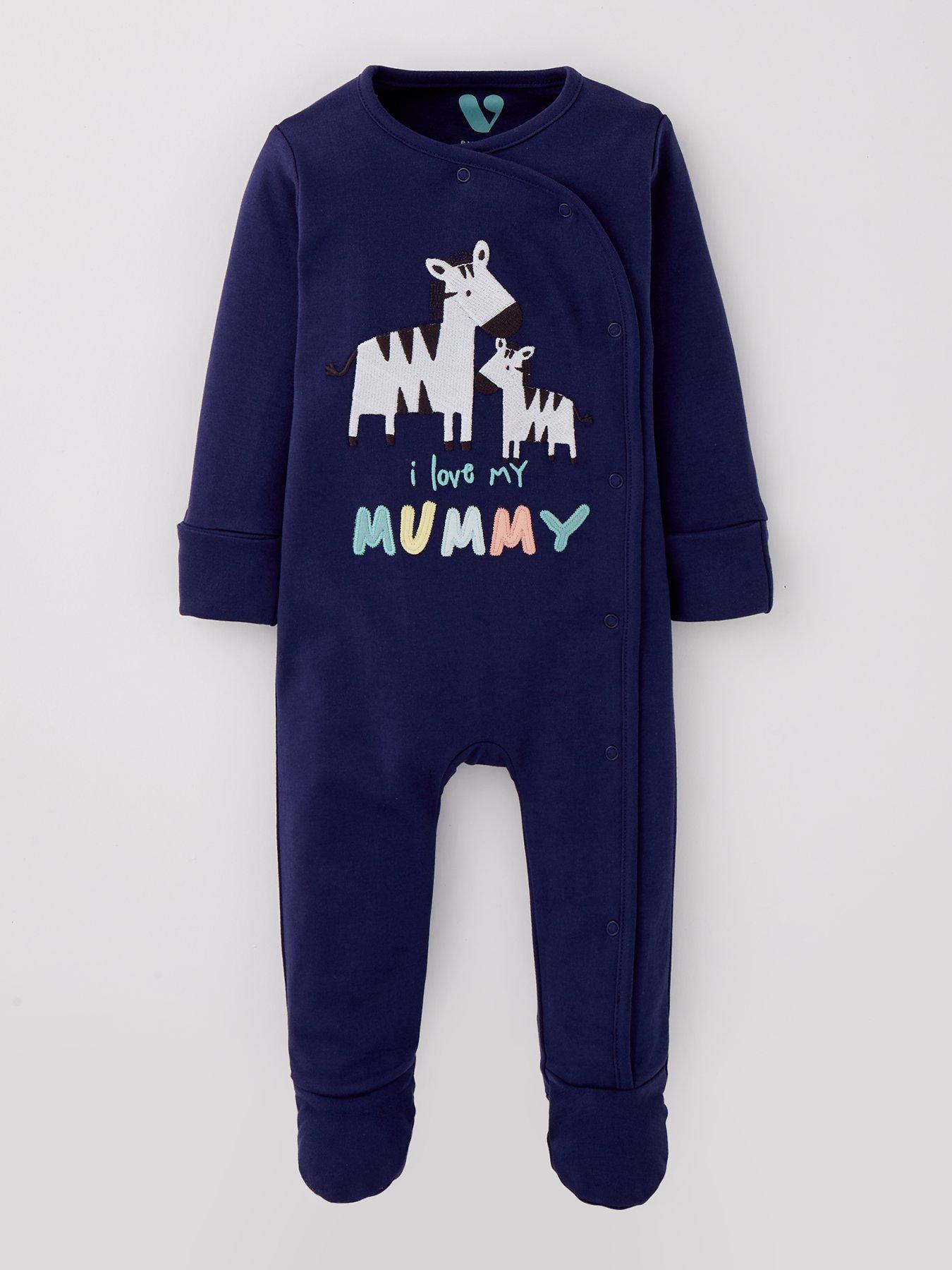 Image 3 of 5 of Mini V by Very Baby Boy 3 Pack Mummy And Daddy Sleepsuits - Multi