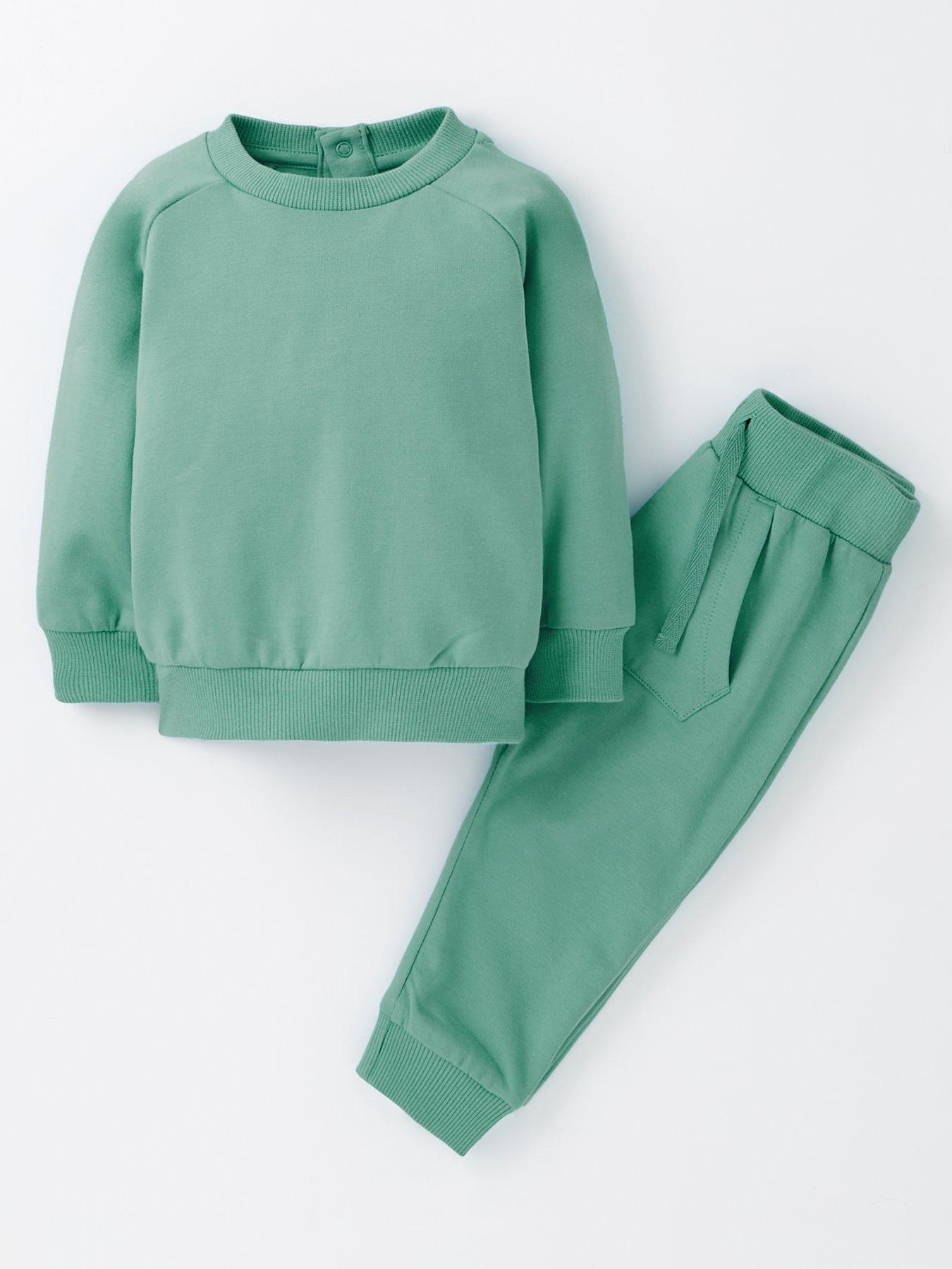 undefined Baby Cotton Rich Green Jog Set