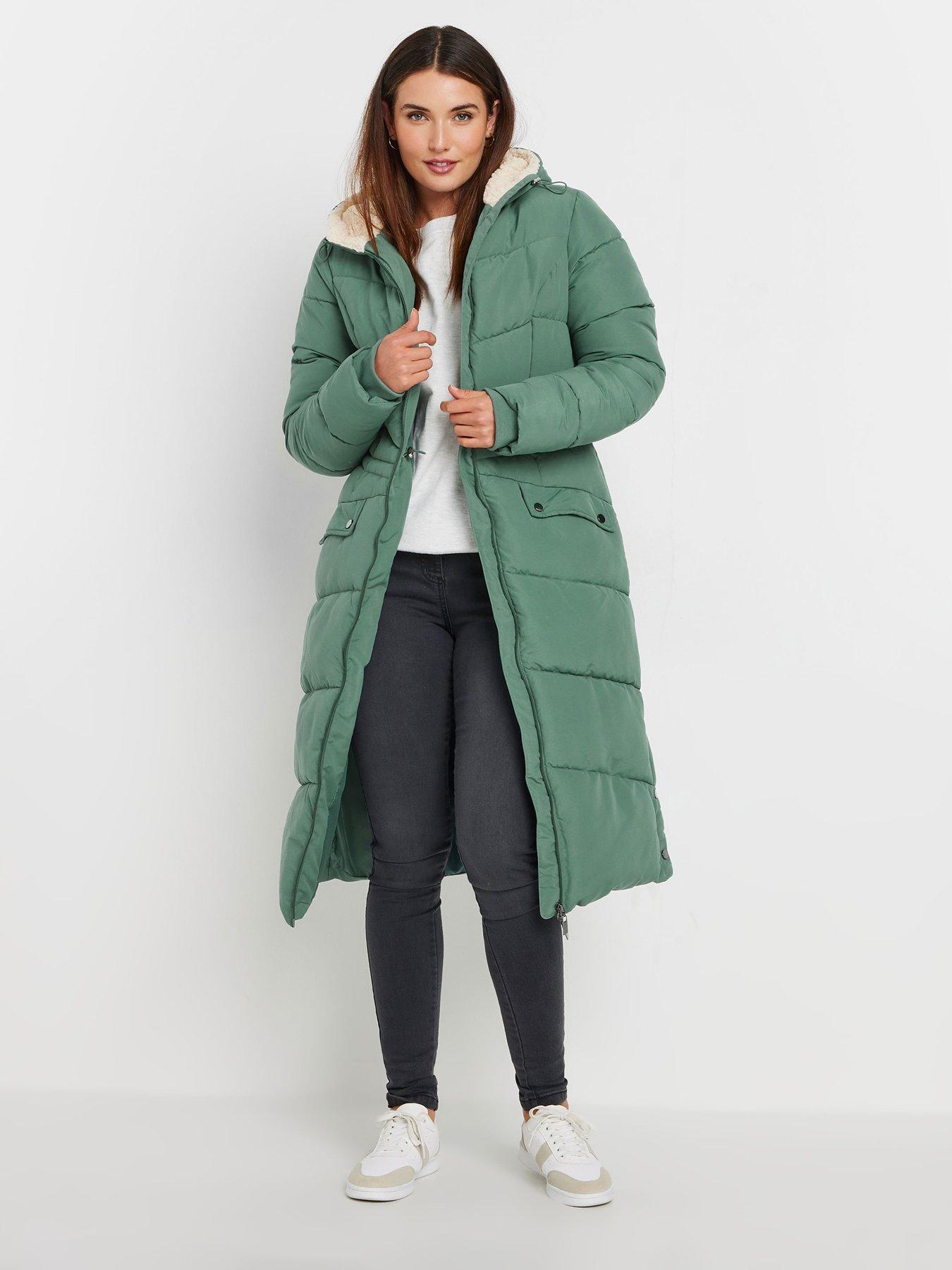 Tall Borg Hooded Midi Padded Coat