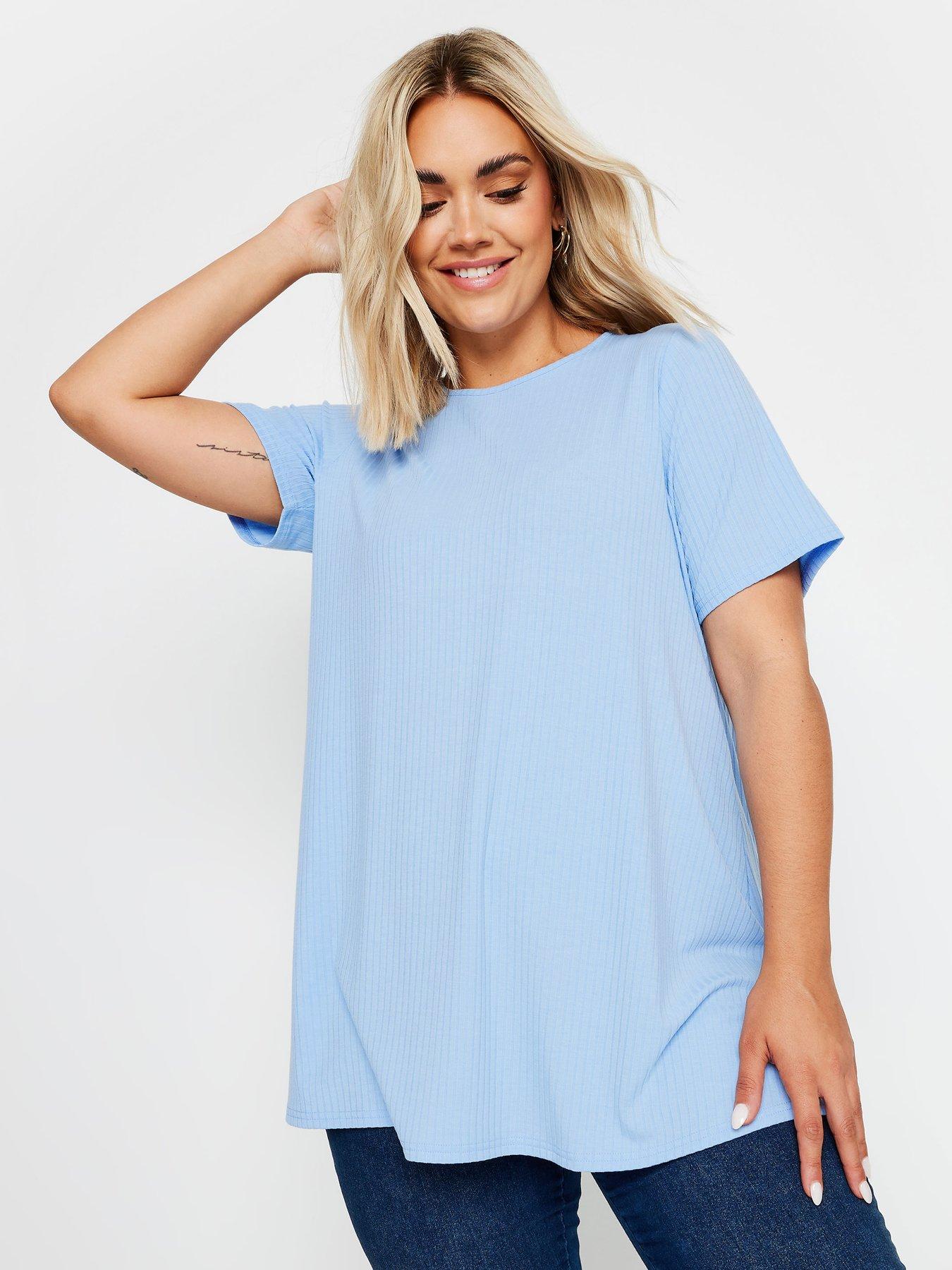 undefined Curve Rib T-shirt - Blue