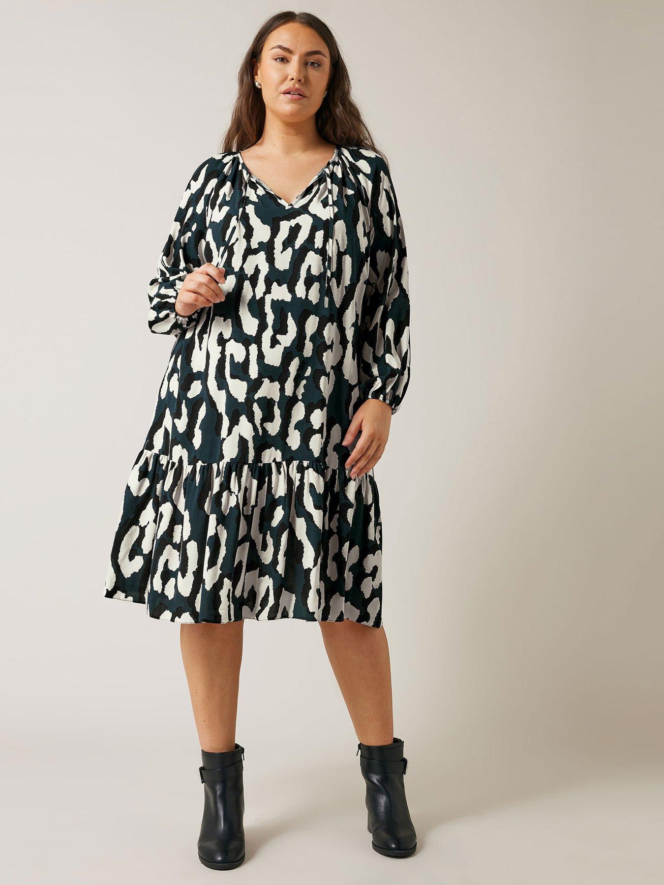 Image 1 of 4 of Evans Abstract Animal Print Mini Dress