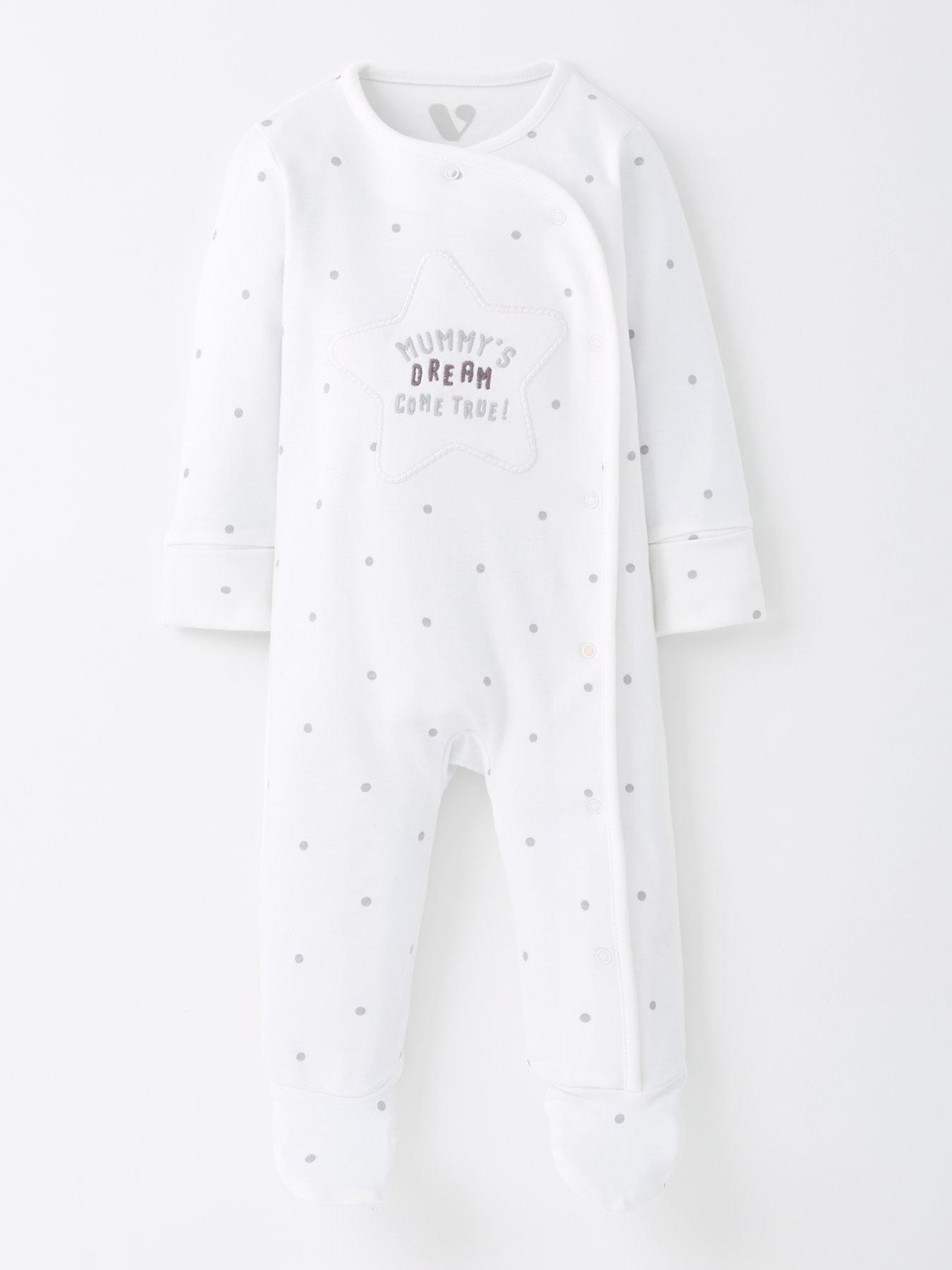 undefined Baby Unisex Mummy's Dream Came True Sleepsuit - White