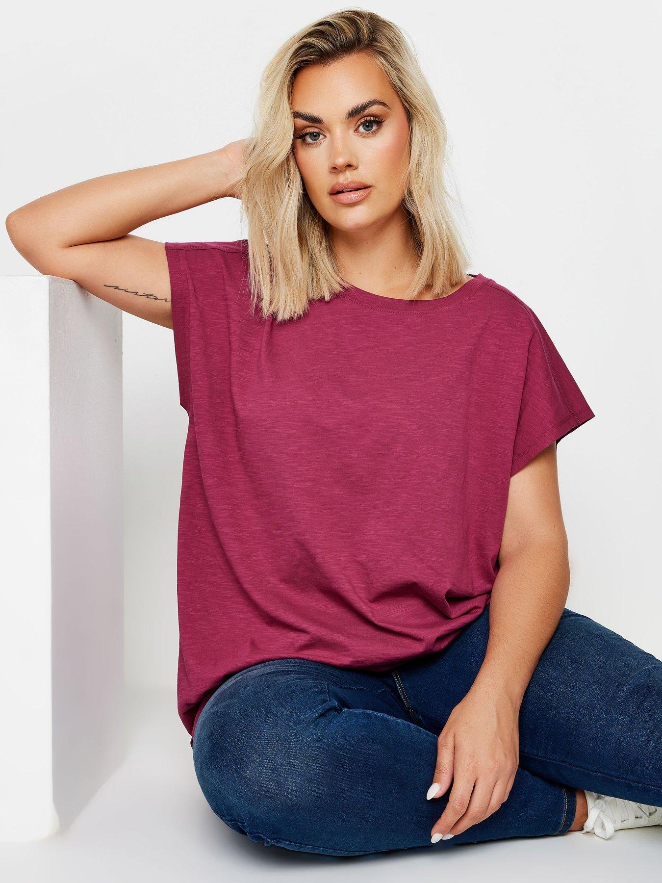 Yours Curve Grown On Slub Tee - Red