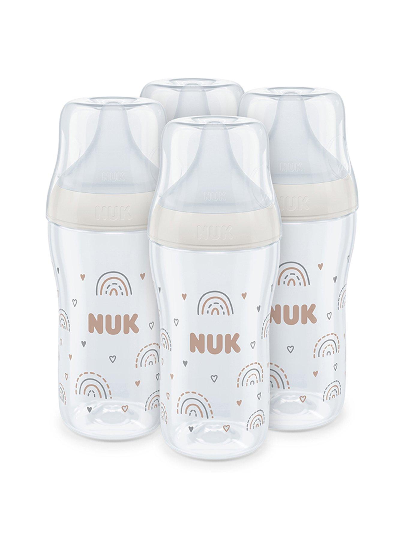 Nuk PERFECT MATCH TEMPERATURE CONTROL BOTTLE x4 260ml- RAINBOW
