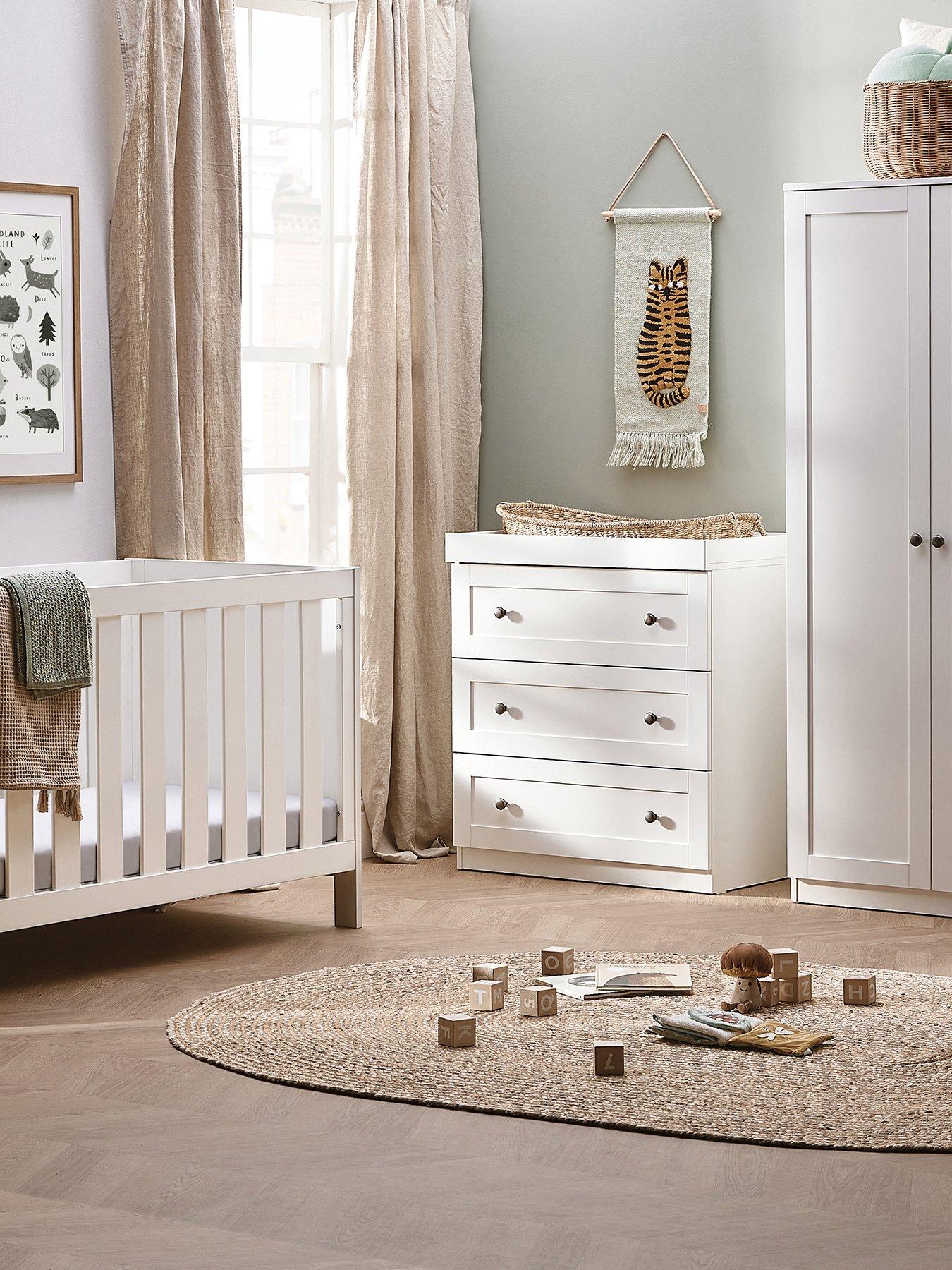 Product photograph of Silver Cross Bromley White - 2 Piece Set Dresser And Wardrobe from very.co.uk