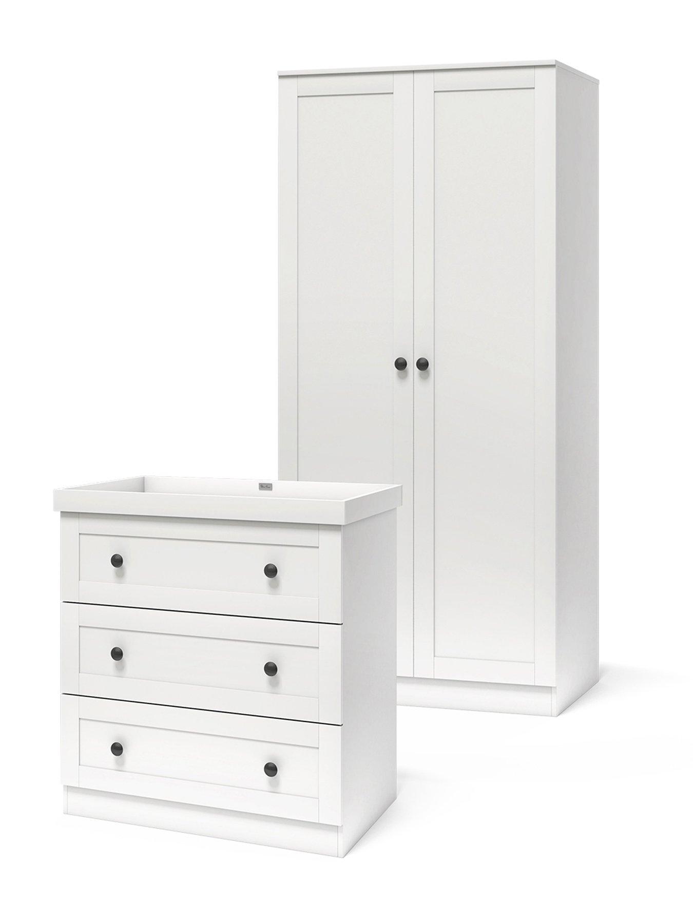 Silver Cross Bromley White Piece Set (Dresser and Wardrobe) Very