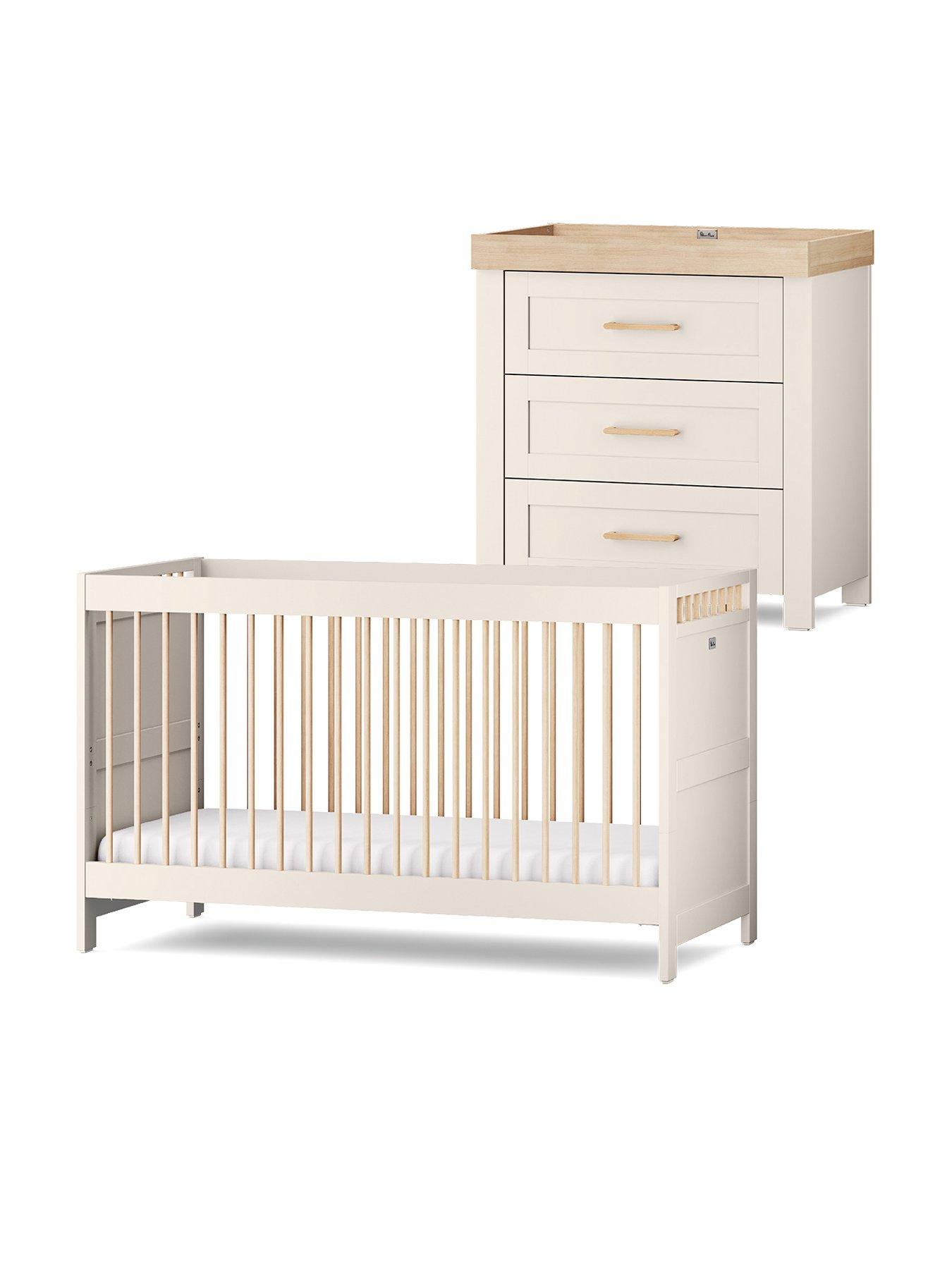 Product photograph of Silver Cross Seville 2 Piece Set Cot Bed And Dresser from very.co.uk