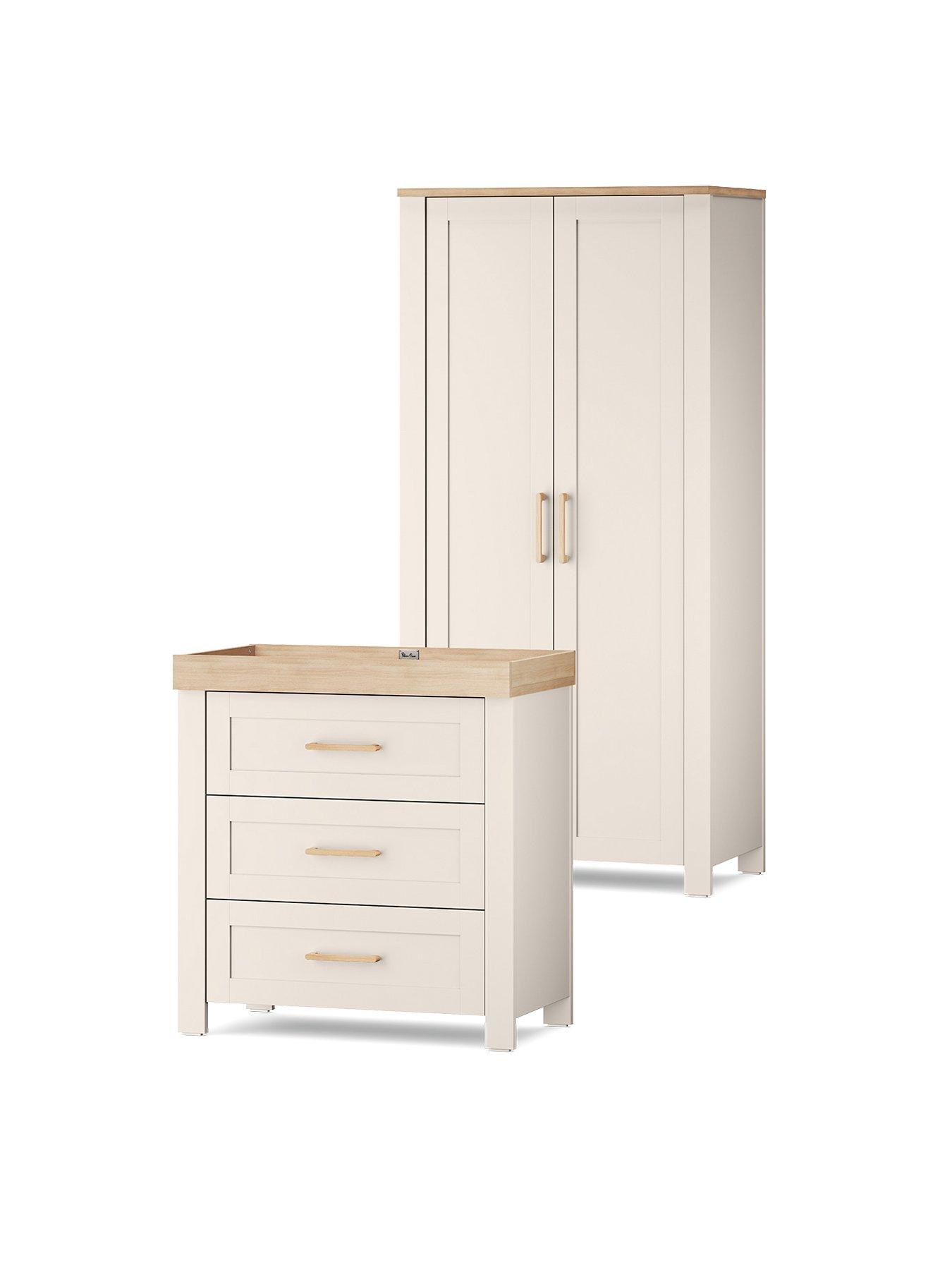 Product photograph of Silver Cross Seville 2 Piece Set Dresser And Wardrobe from very.co.uk