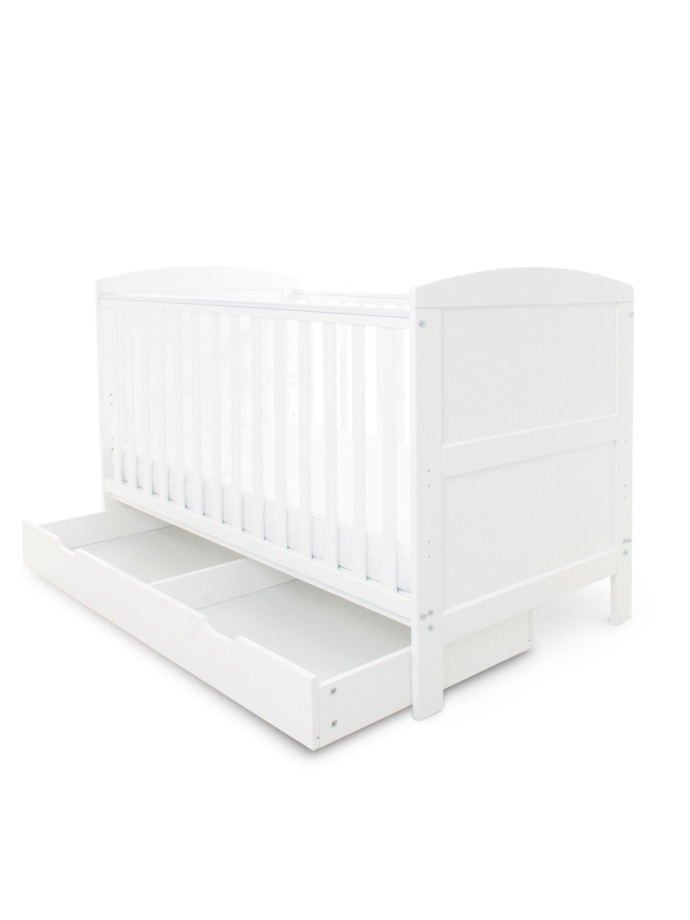 Product photograph of Ickle Bubba Coleby Classic Cot Bed Amp Under Drawer - White from very.co.uk