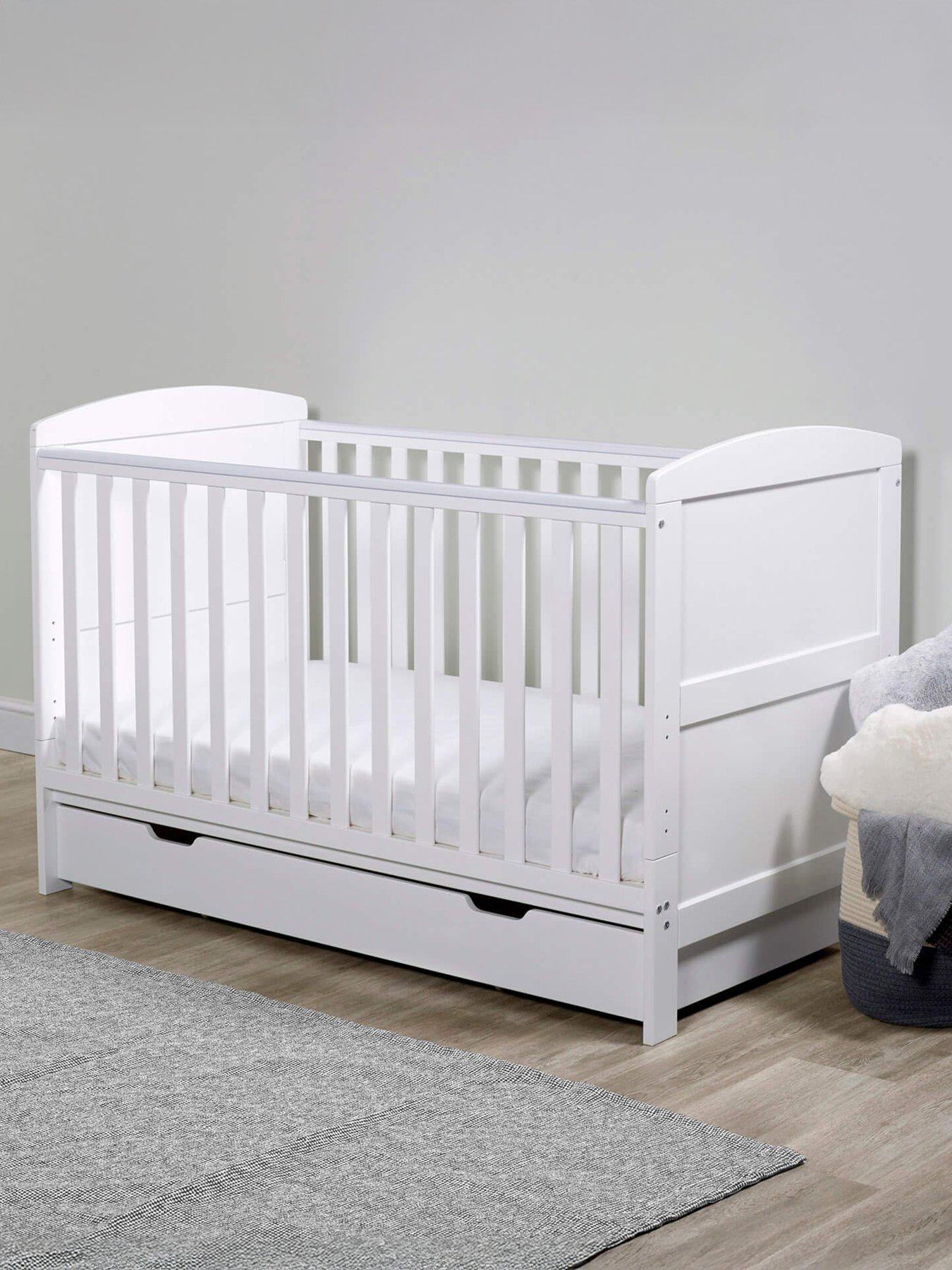 Ickle Bubba Coleby Classic Cot Bed  &  Under Drawer - White