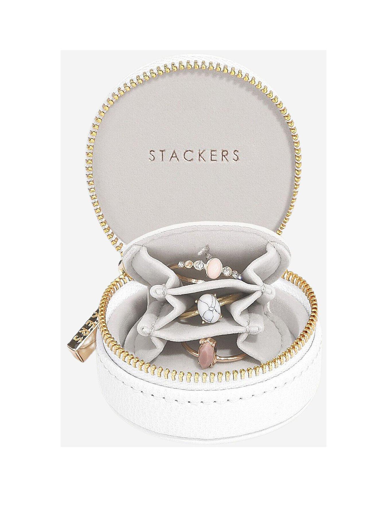 Image of Stackers Oyster Travel Jewellery Box - White