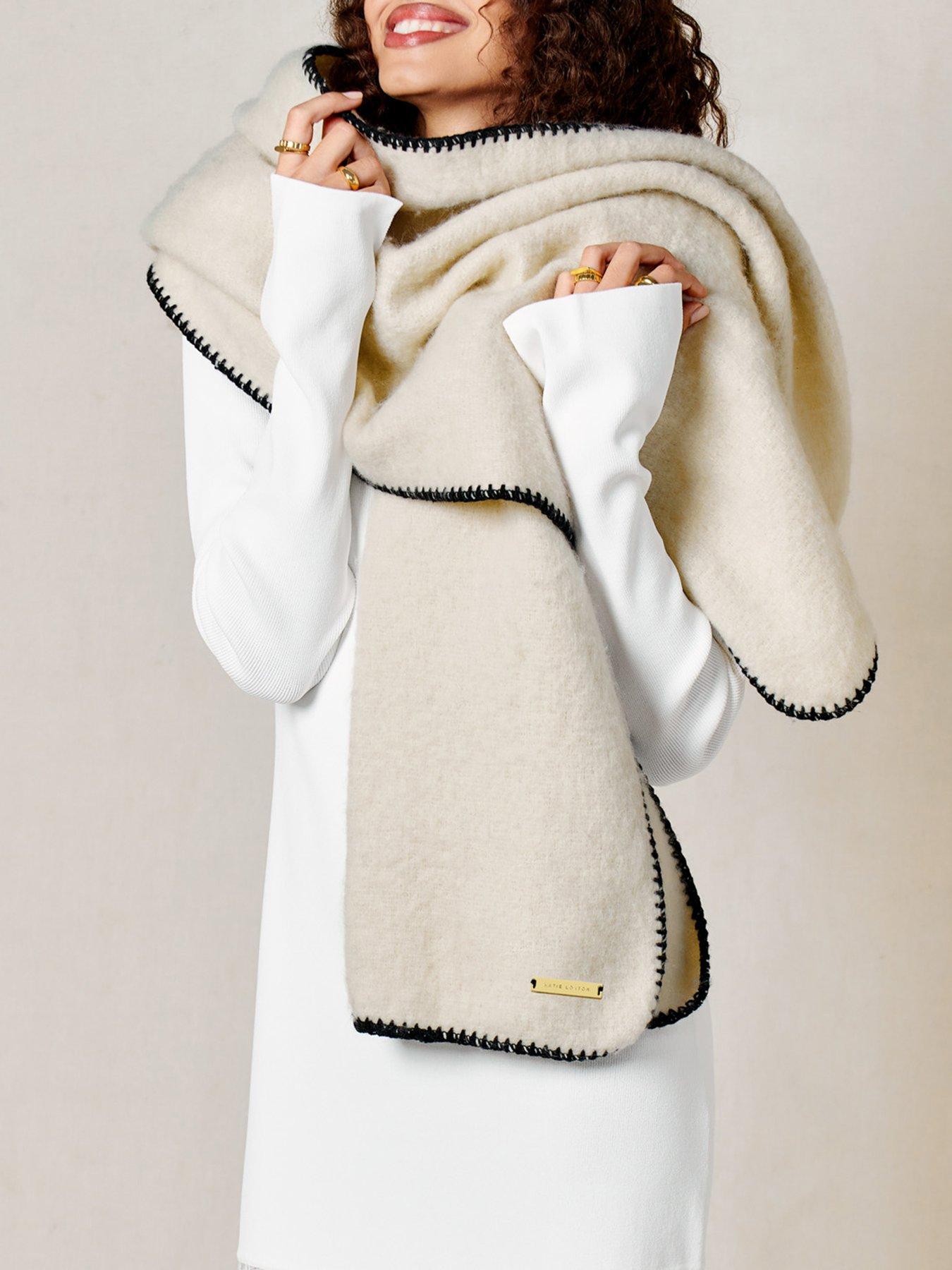 Katie Loxton Whipstitch Scarf - White