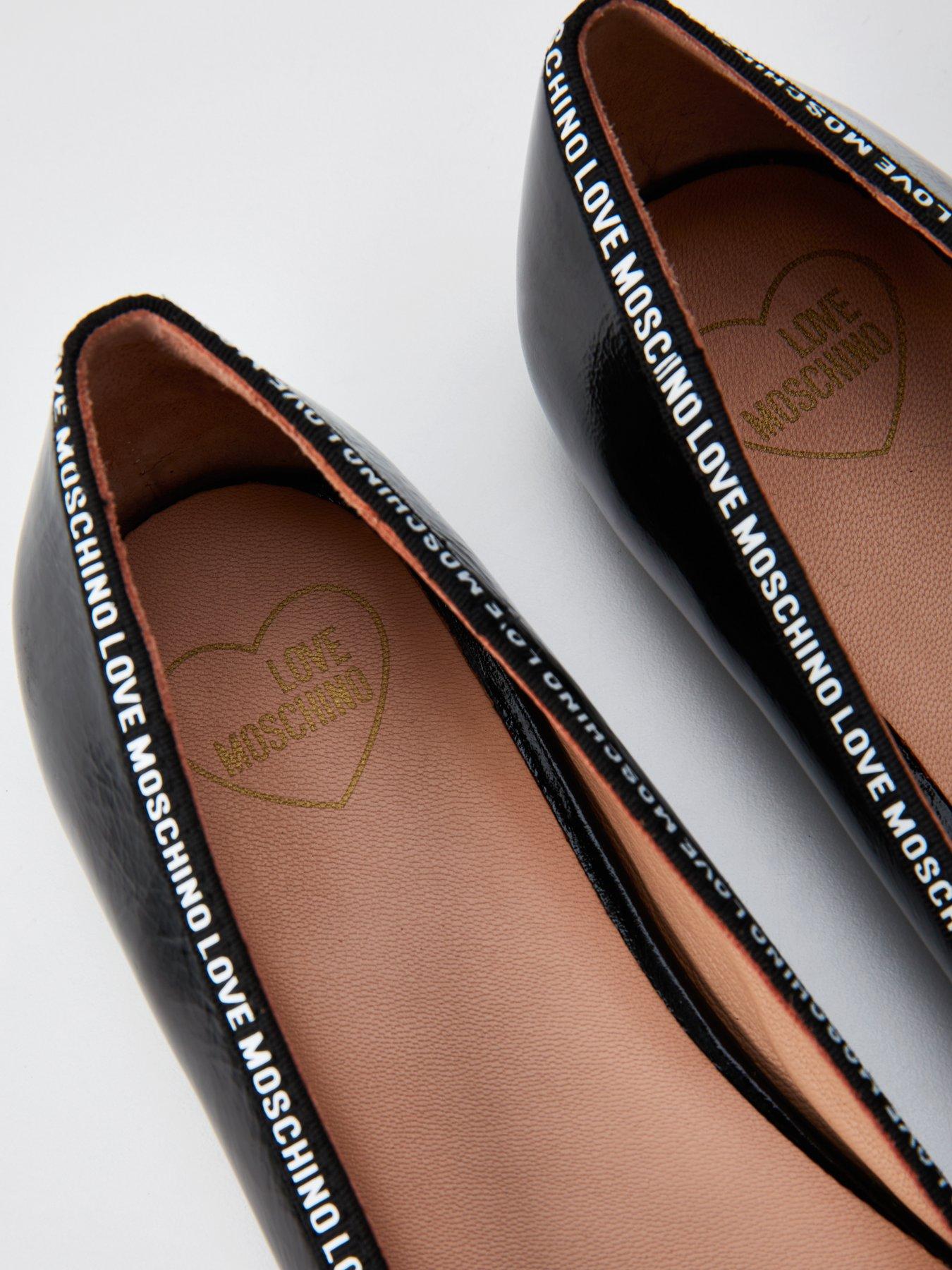 LOVE MOSCHINO Logo Ballet Flats Black Very