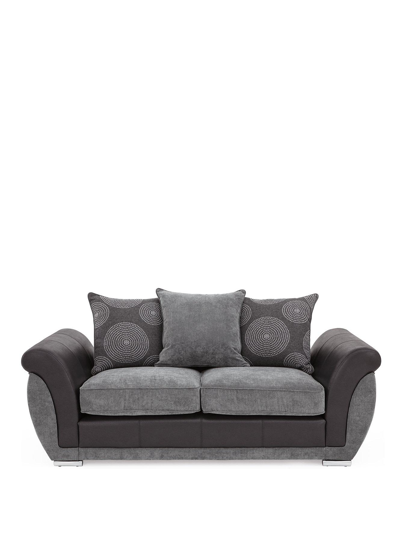 Image 2 of 7 of Danube Fabric/Faux Leather Sofa Bed&nbsp;- FSC&reg; Certified
