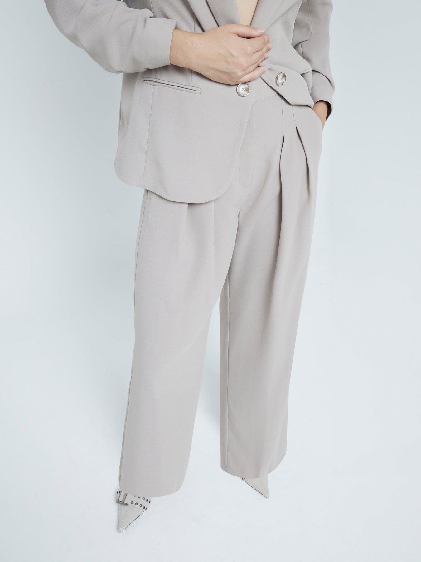 Image 4 of 6 of River Island Wide Leg Trouser - Beige