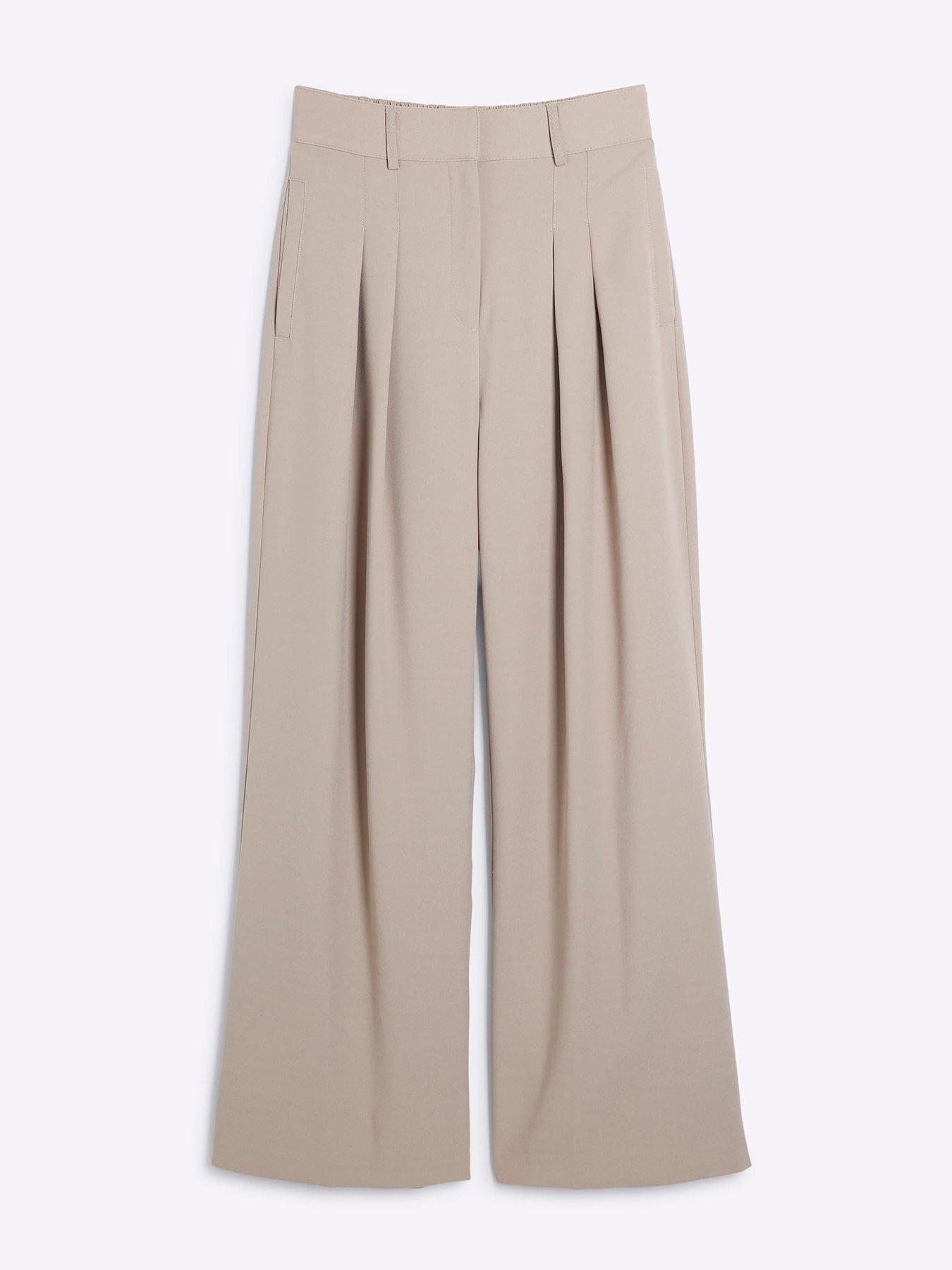 Image 5 of 6 of River Island Wide Leg Trouser - Beige