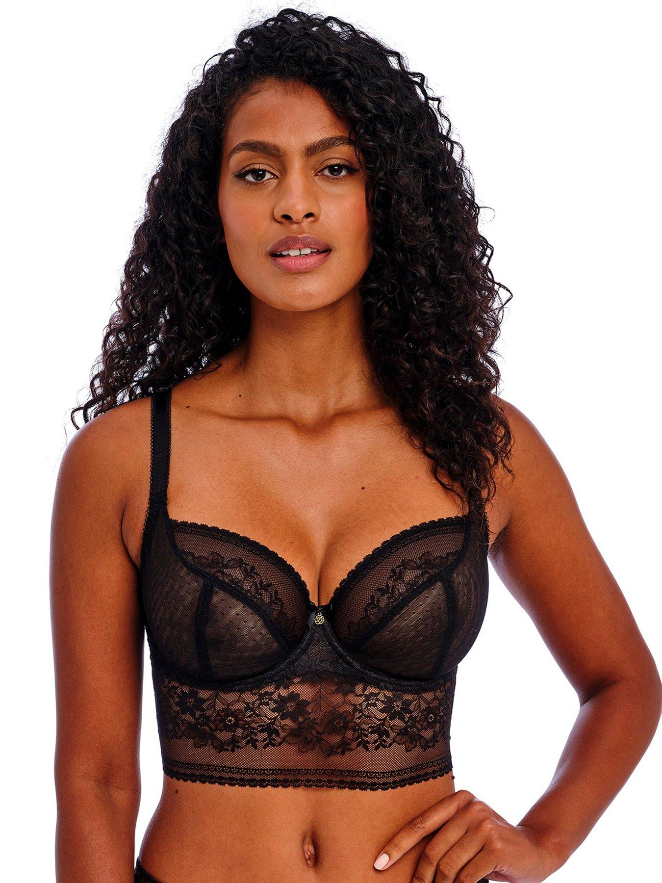 undefined Sydnie Underwired Longline Bra - Black
