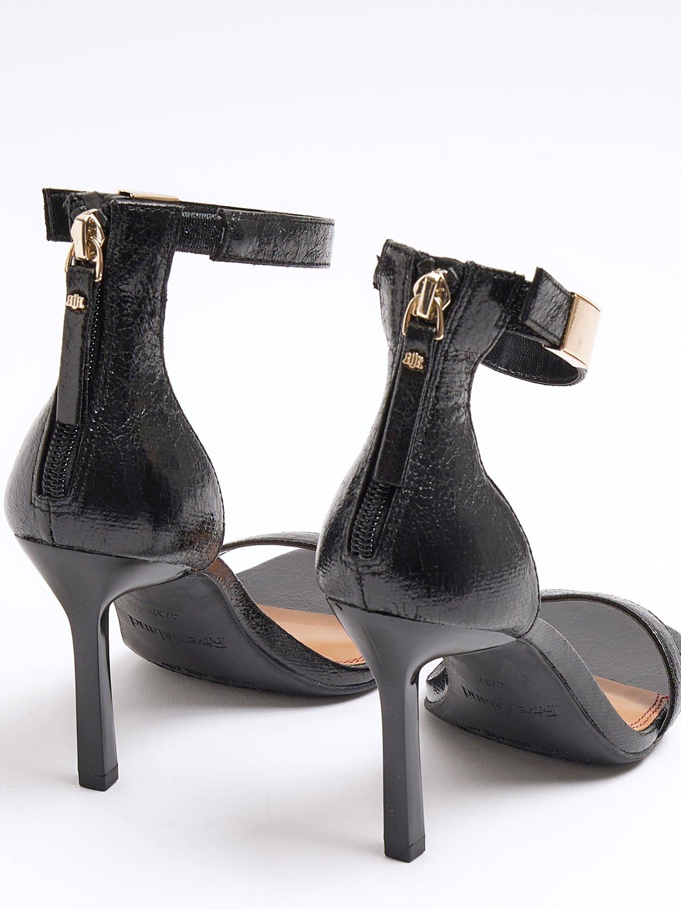 River island black barely there sandals hotsell