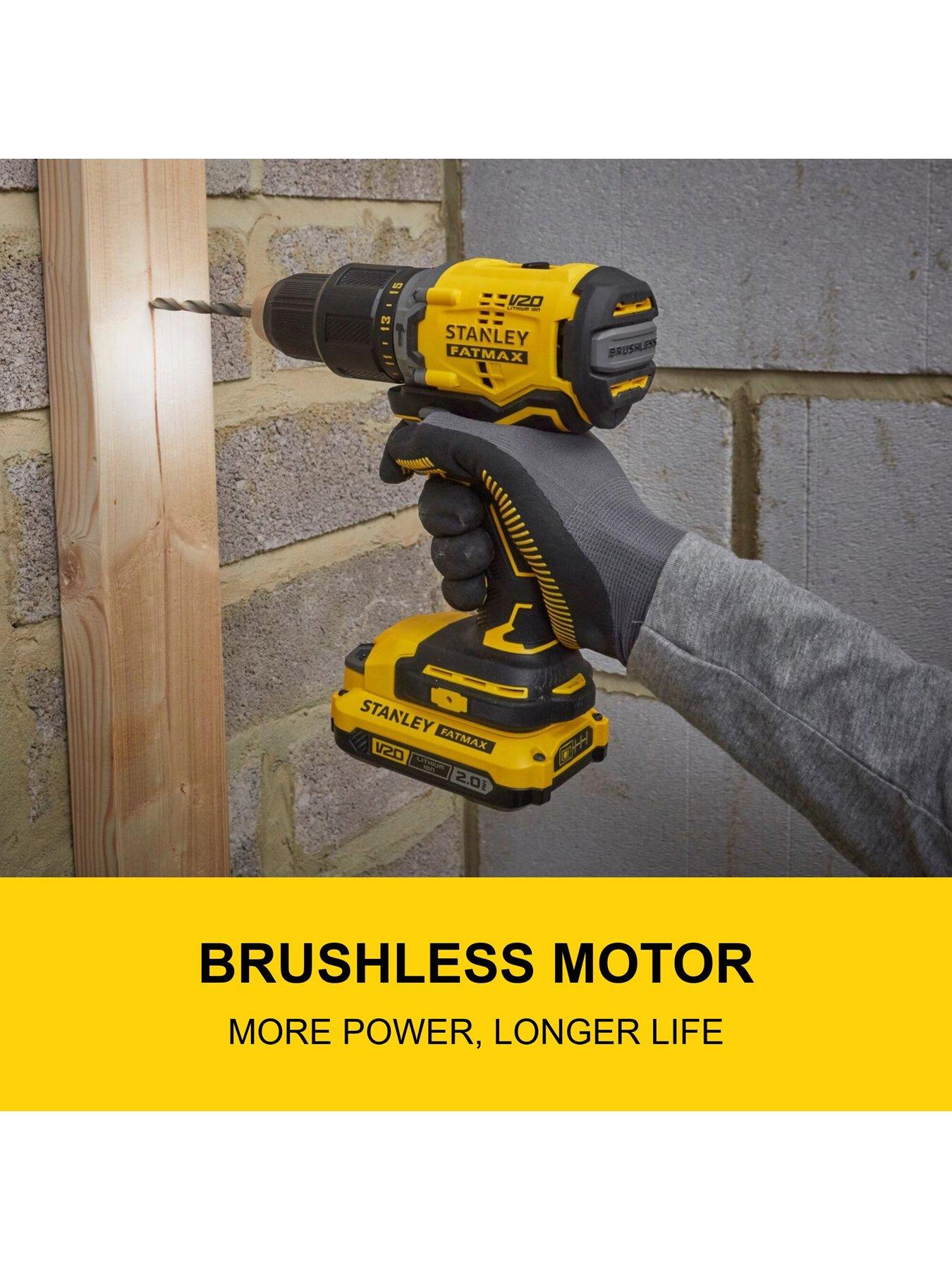 Image 2 of 8 of Stanley FatMax Stanley FatMax STANLEY FATMAX 18V V20 Cordless Brushless Hammer Drill 1 x 2.0Ah Battery + 100 Accessories