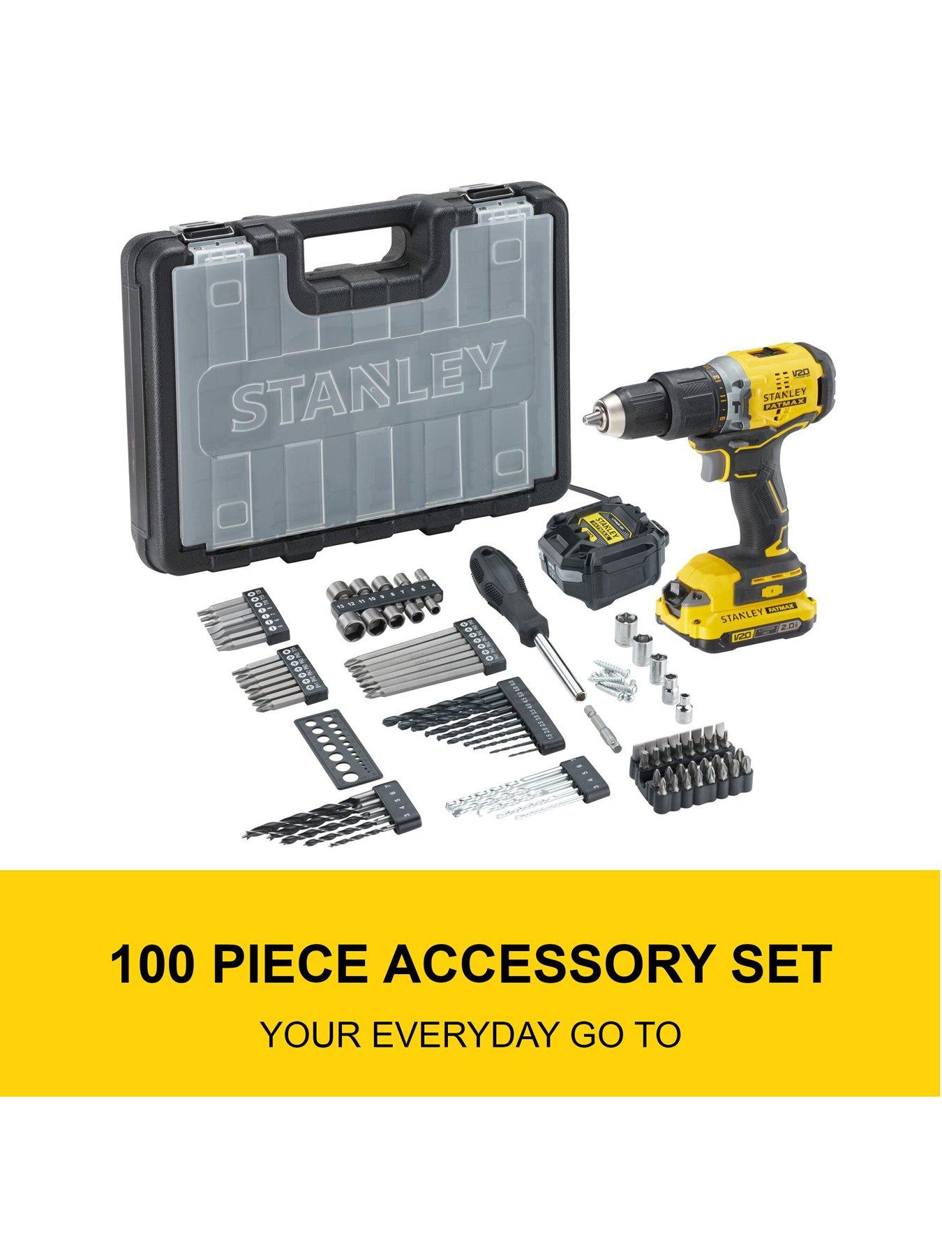 Image 5 of 8 of Stanley FatMax Stanley FatMax STANLEY FATMAX 18V V20 Cordless Brushless Hammer Drill 1 x 2.0Ah Battery + 100 Accessories