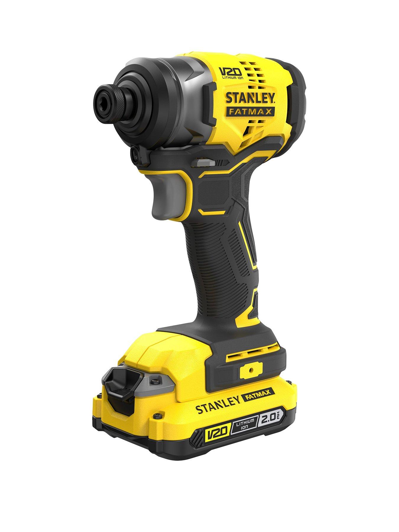 Product photograph of Stanley Fatmax 18v V20 Cordless Brushless Impact Driver 1 X 2 0ah Battery Sfmcf810d1k-gb from very.co.uk