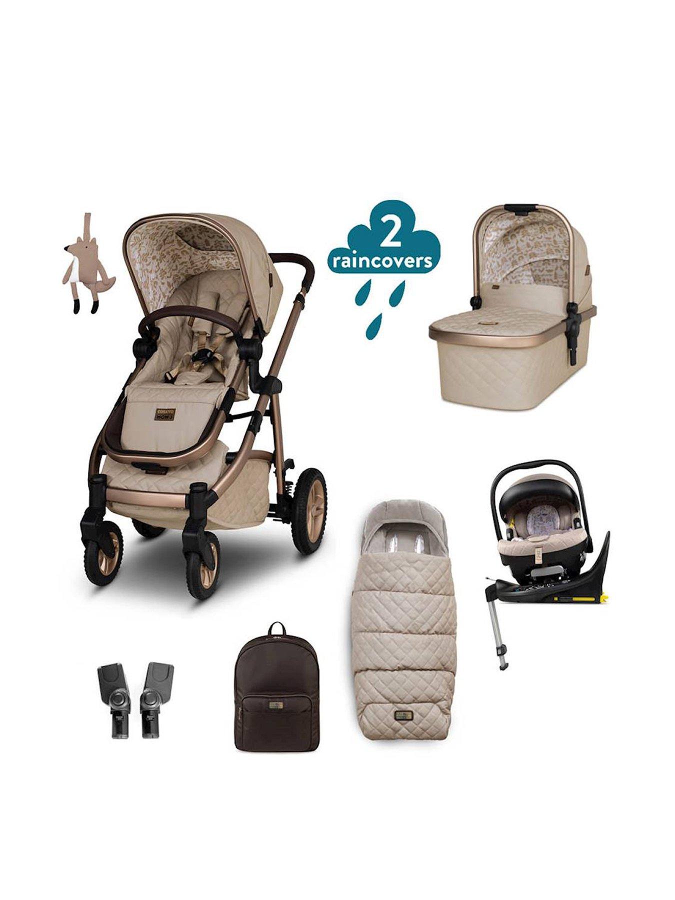 Cosatto Wow 3 Everything Travel System Bundle ADAC iSize Car Seat - Whisper