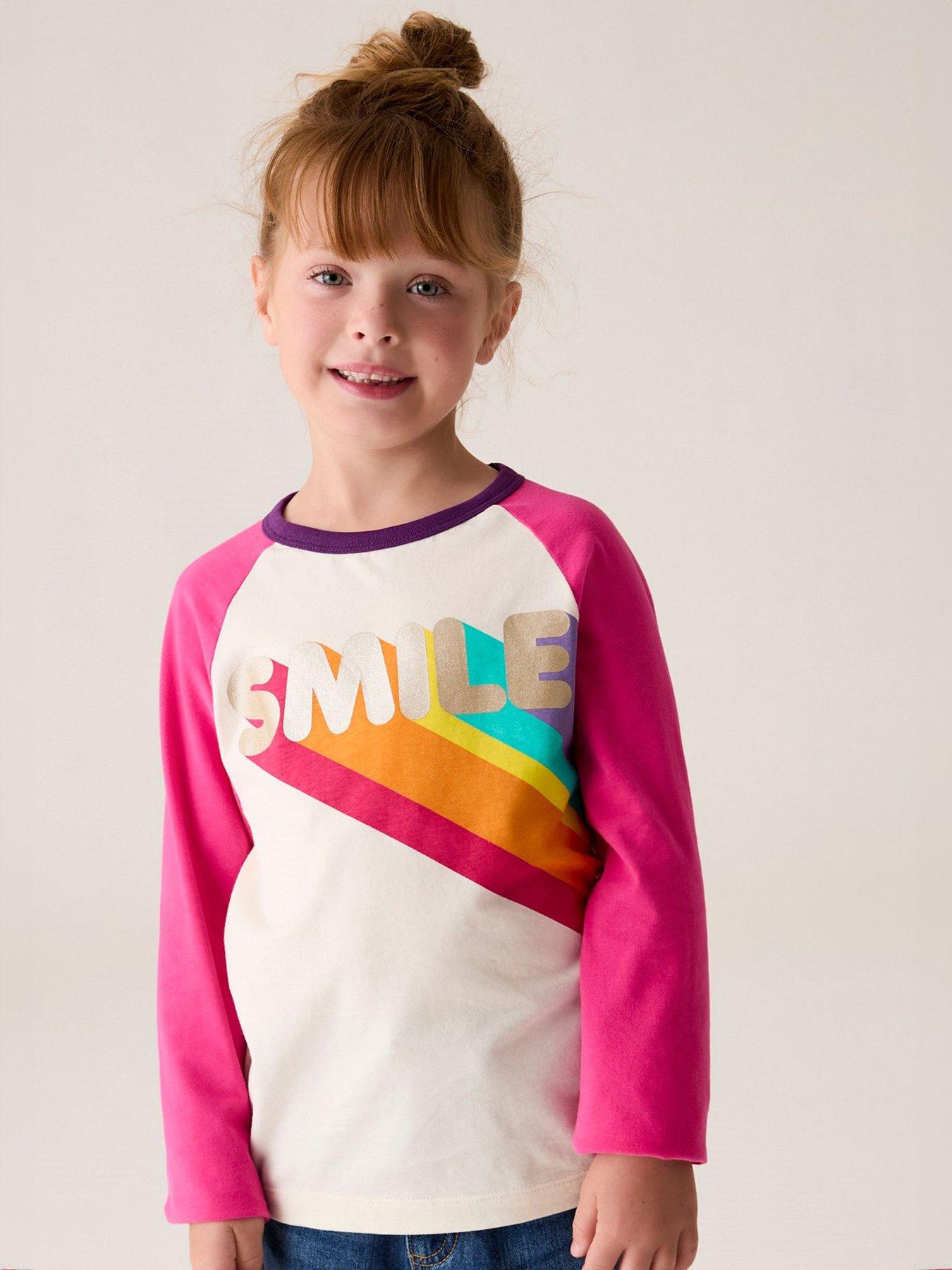 undefined Smile Logo Long Sleeve T-Shirt - Pink