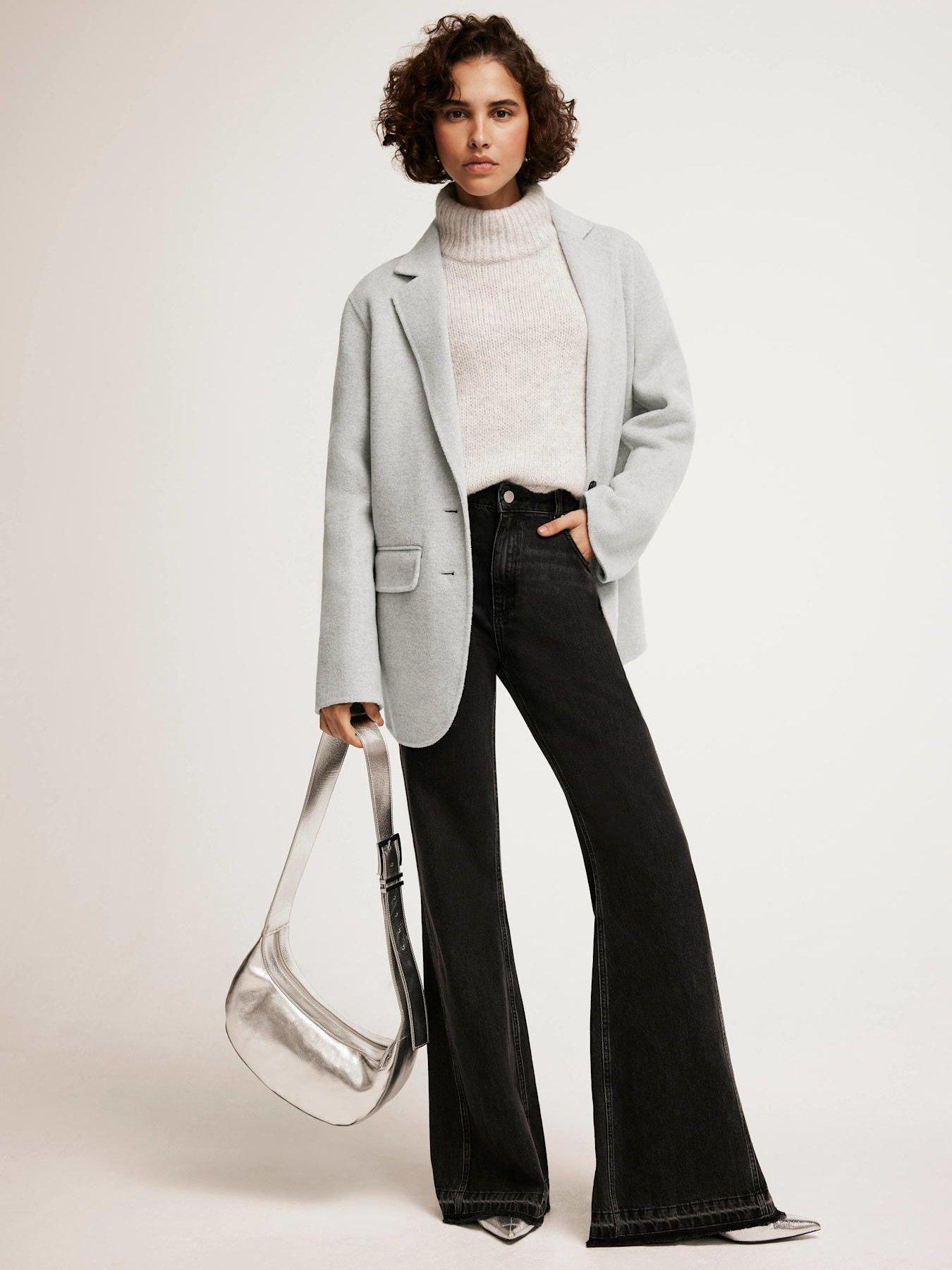 Image 2 of 5 of Mint Velvet Light Grey Double Faced Blazer