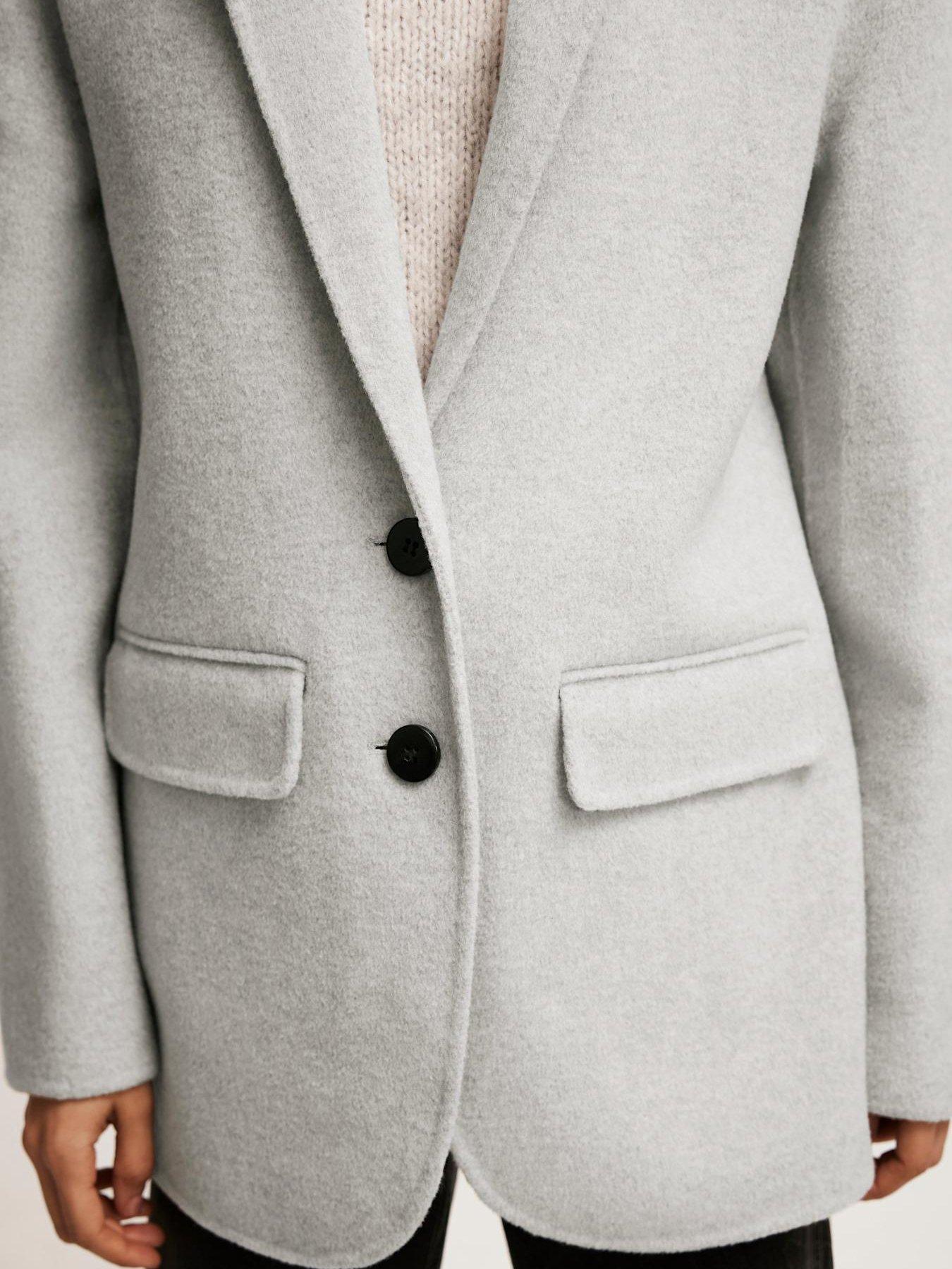 Image 3 of 5 of Mint Velvet Light Grey Double Faced Blazer