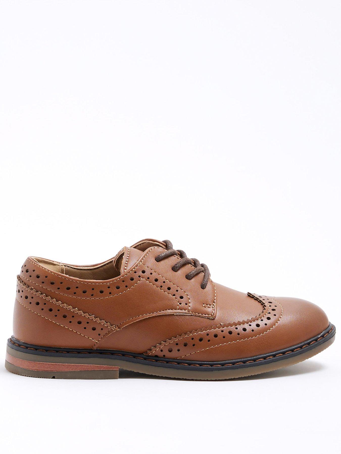 undefined Boys Faux Leather Shoes - Brown