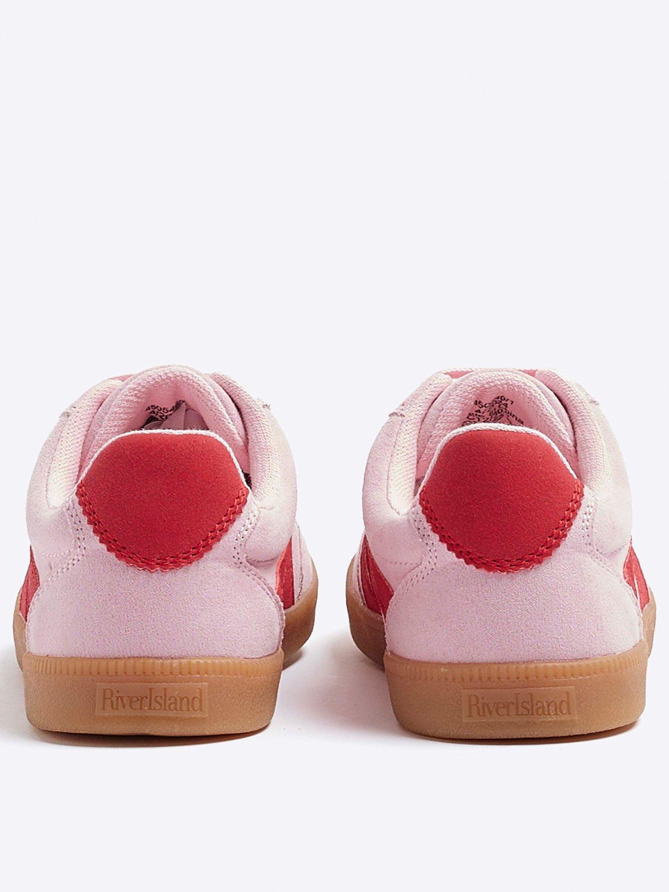 Girls Lace Up Trainers Pink