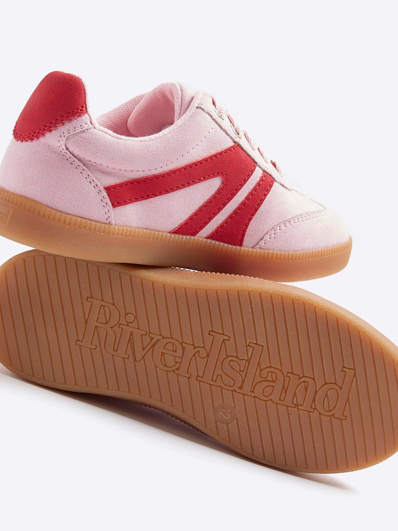 Girls Lace Up Trainers Pink