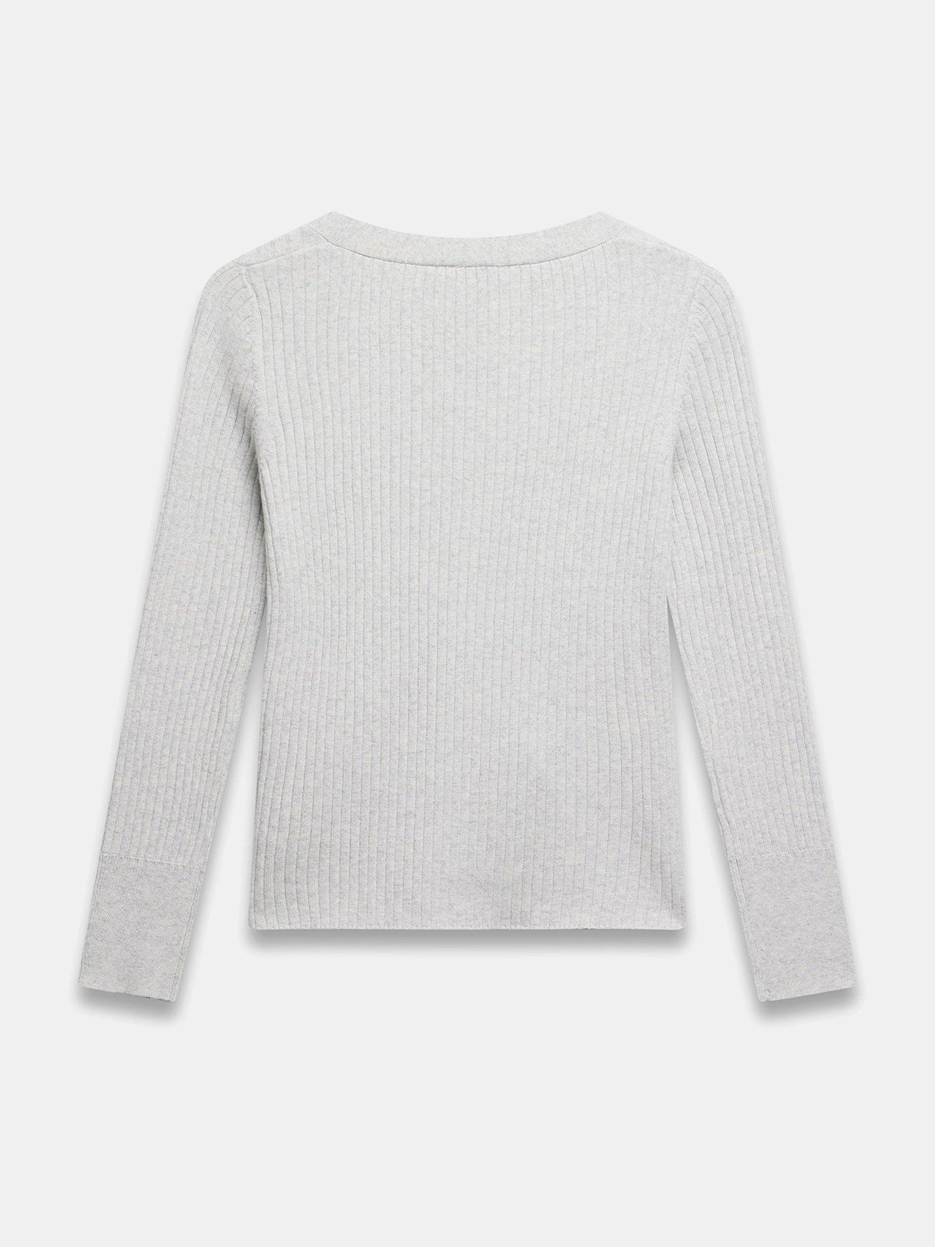Image 6 of 6 of Mint Velvet Asymmetric Button Jumper - Grey