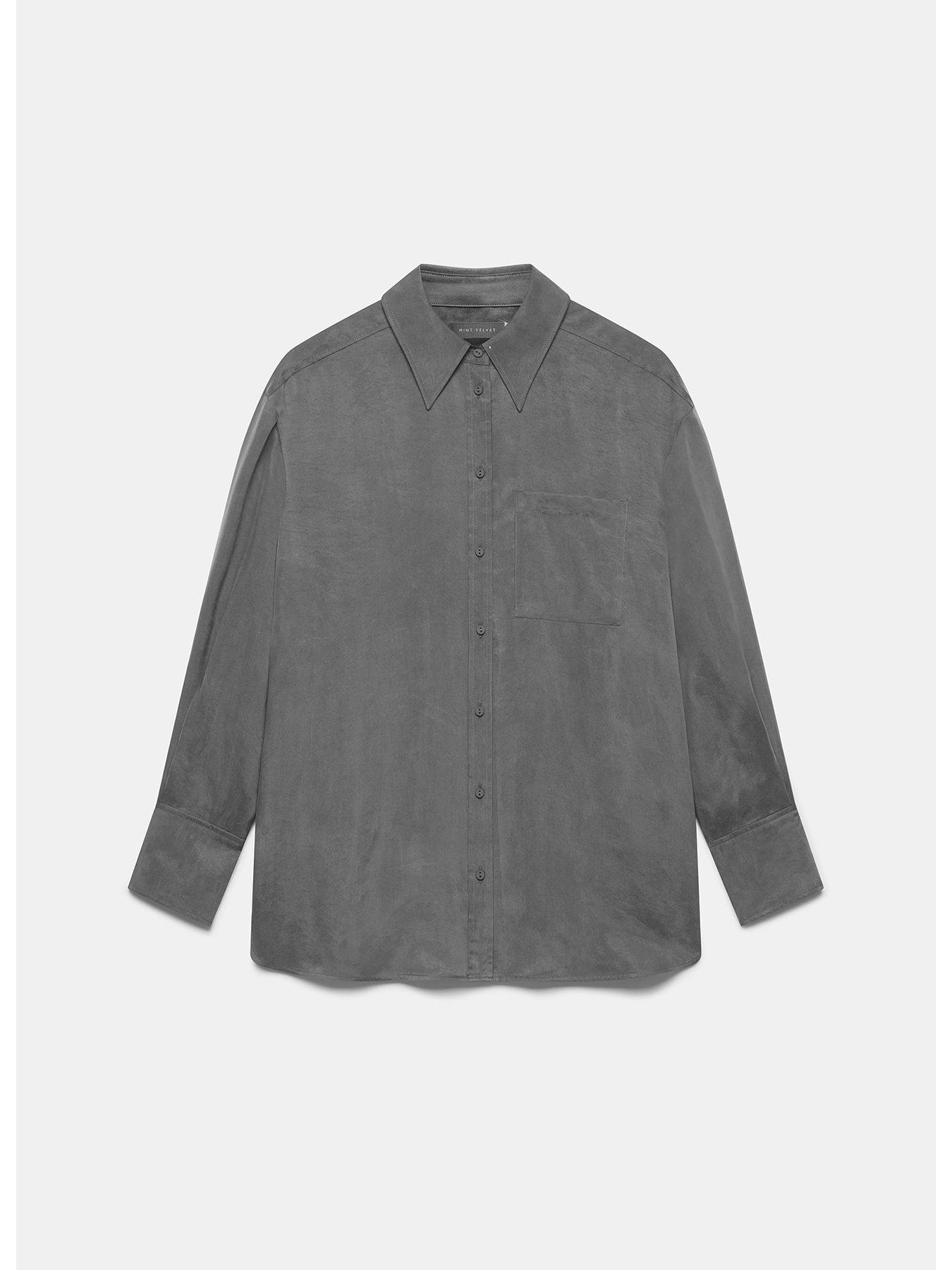 Mint Velvet Grey Easy Oversized Shirt | Very.co.uk