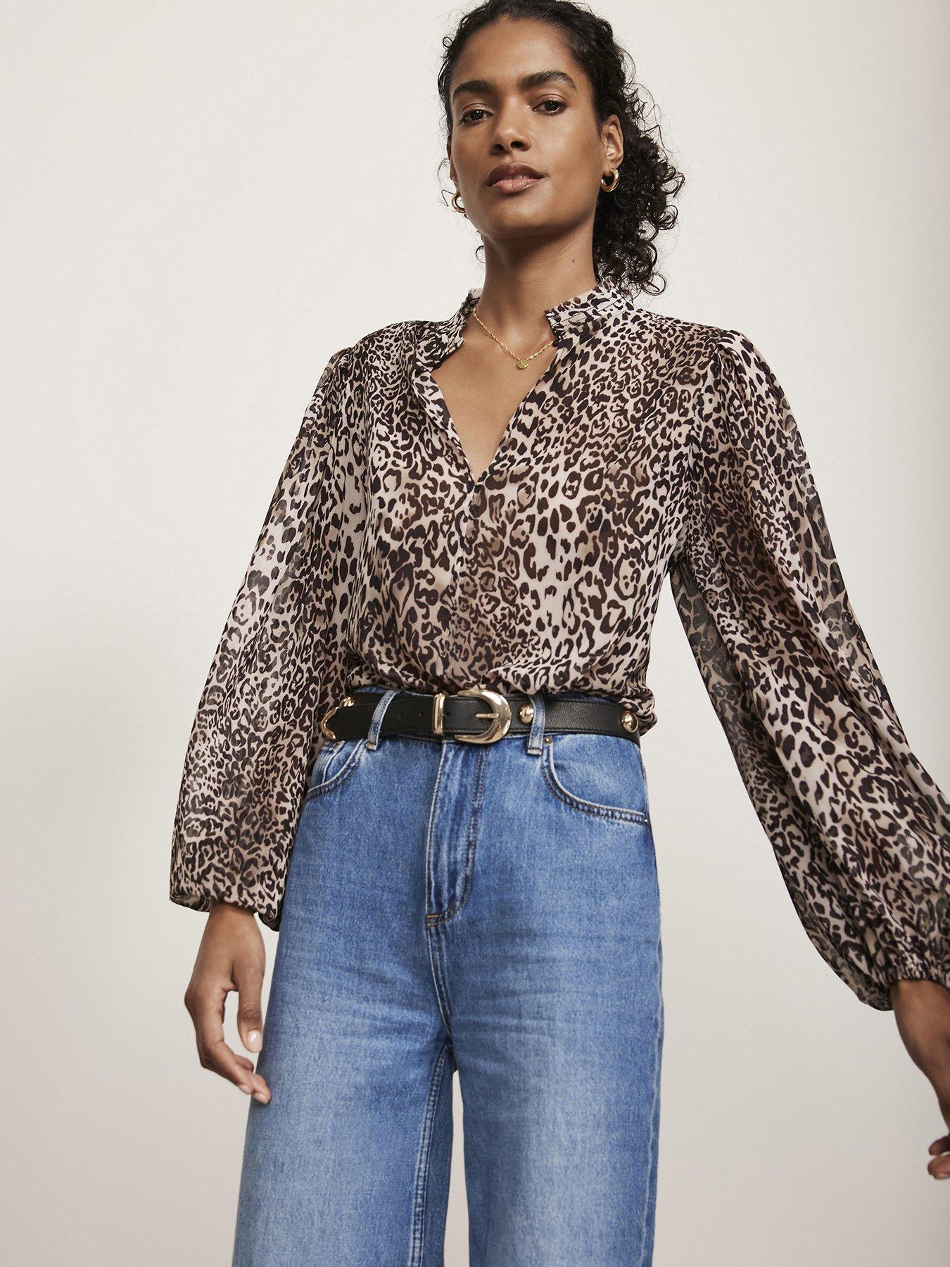 Neutral Animal Print Blouse