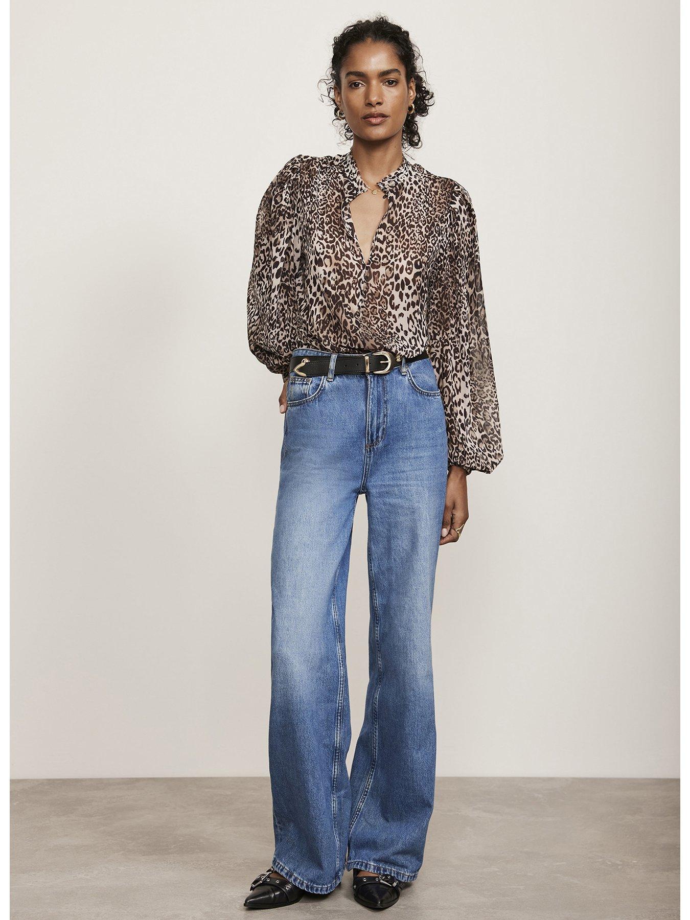 Mint Velvet Neutral Animal Print Blouse Very