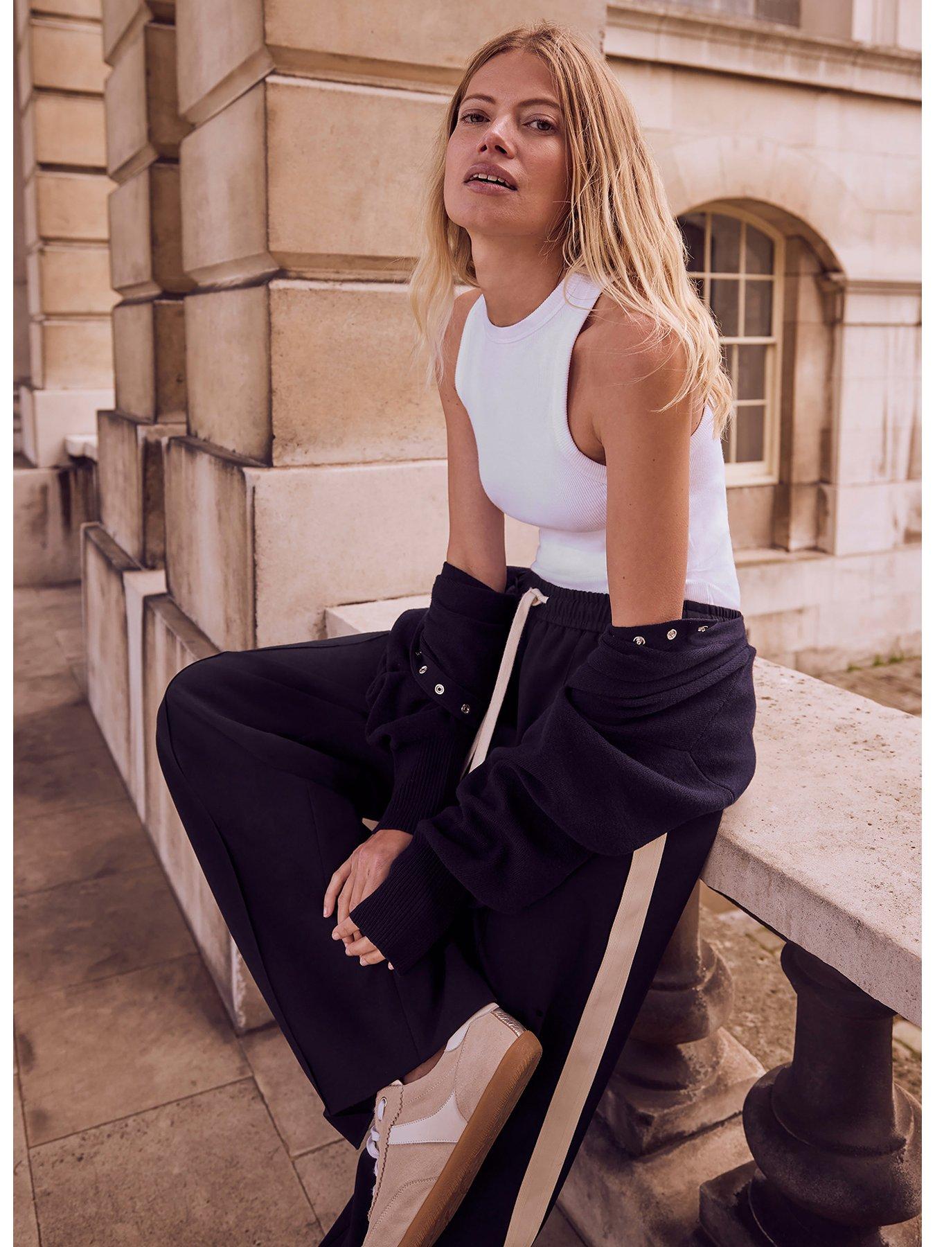 Side Stripe Trousers Navy
