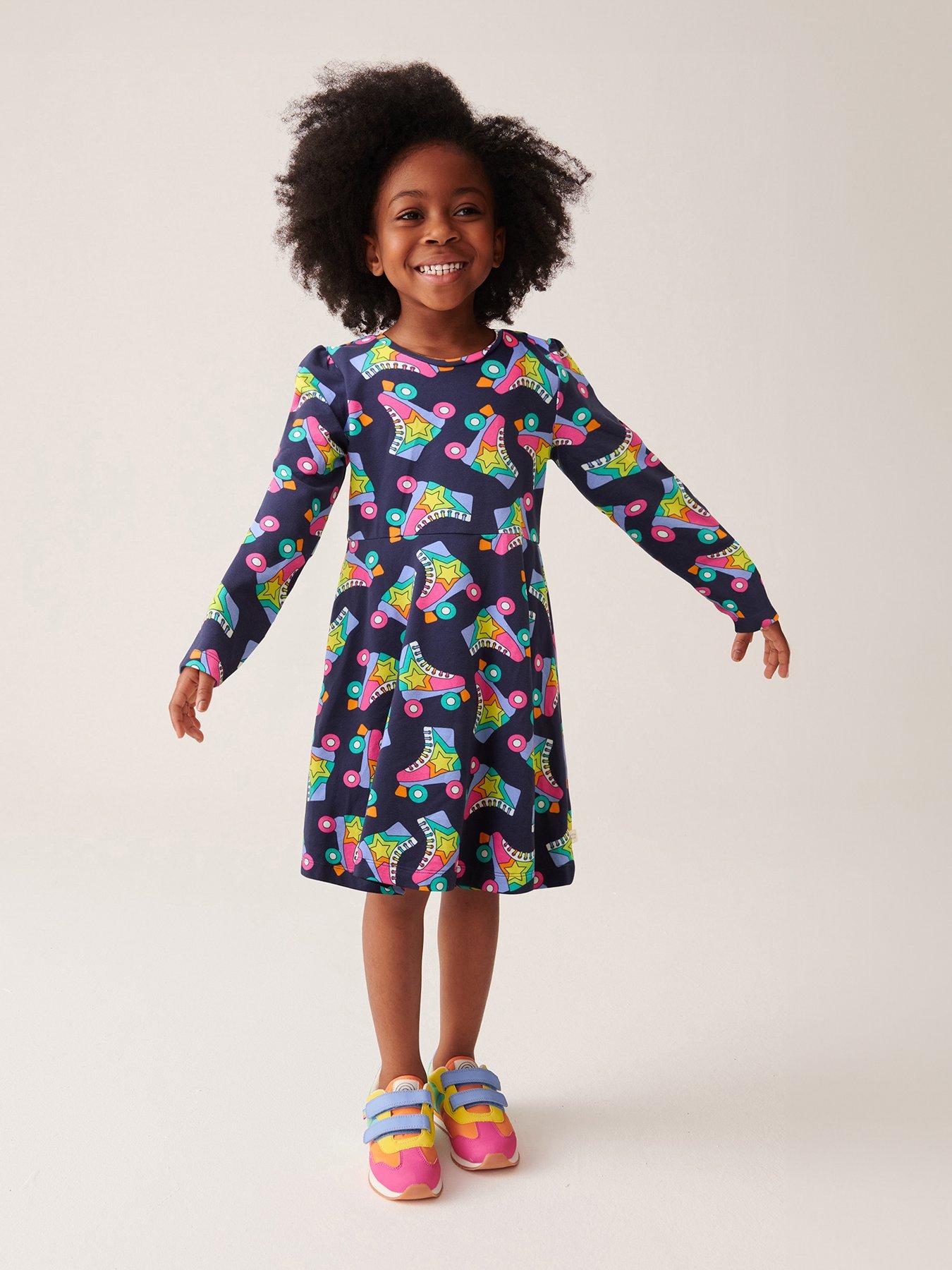 undefined Girls Roller Skater Sweat Dress - Navy
