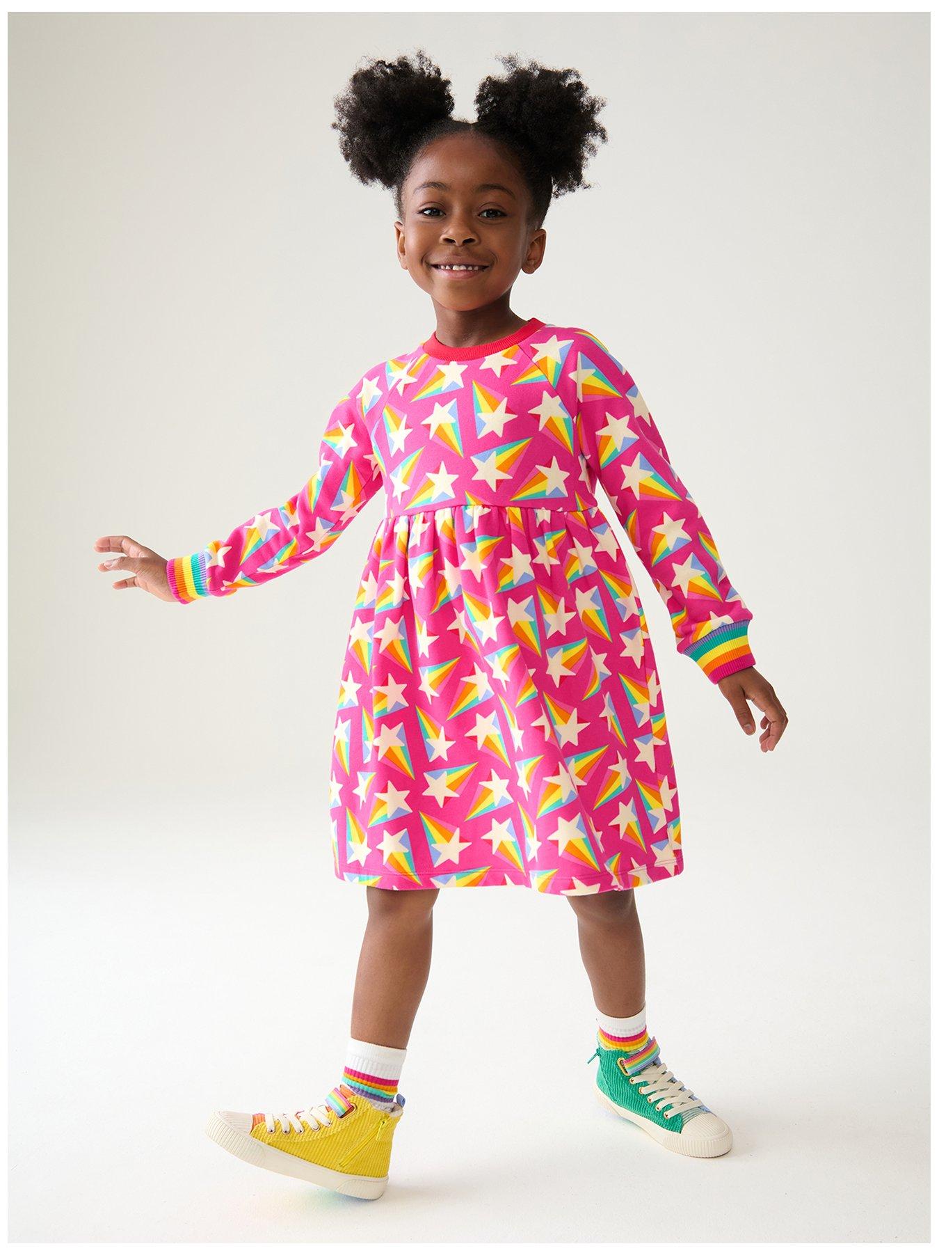 Little Bird Girls Rainbow Sweat Dress Pink Very