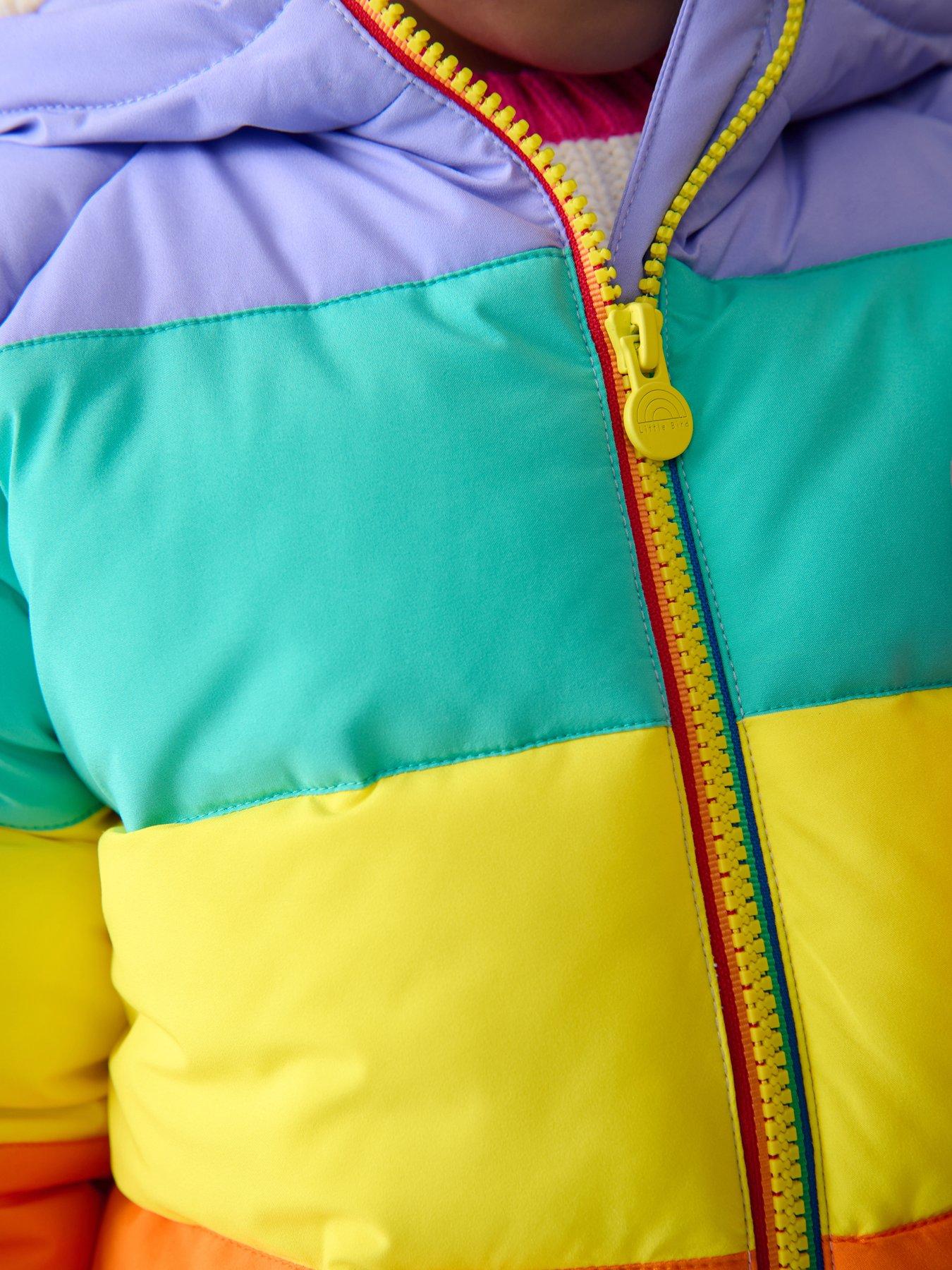 Image 4 of 5 of Little Bird Kids Pastel Rainbow Padded Coat - Multi