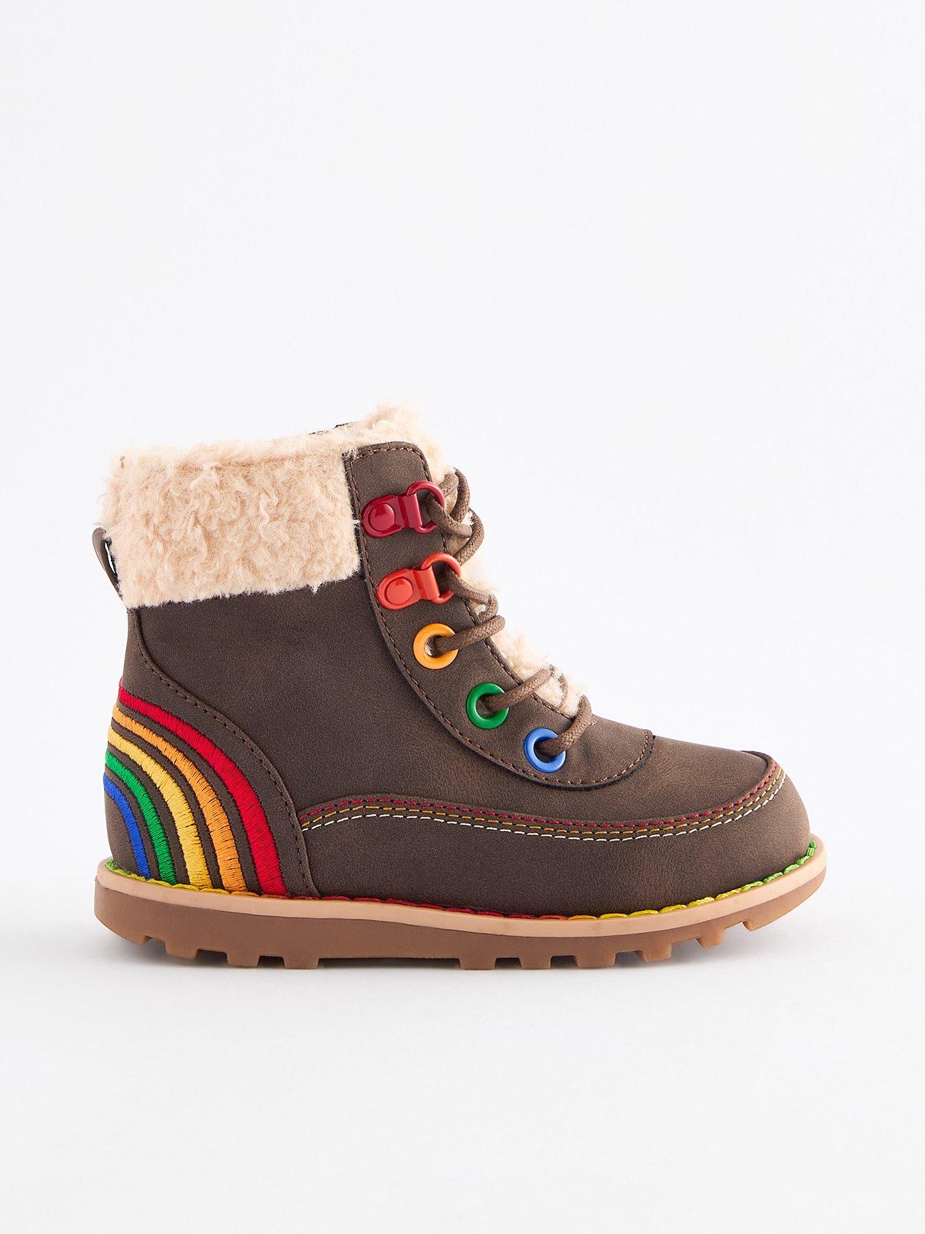 Little Bird Brown Rainbow Lace Up Hiker Boot Very