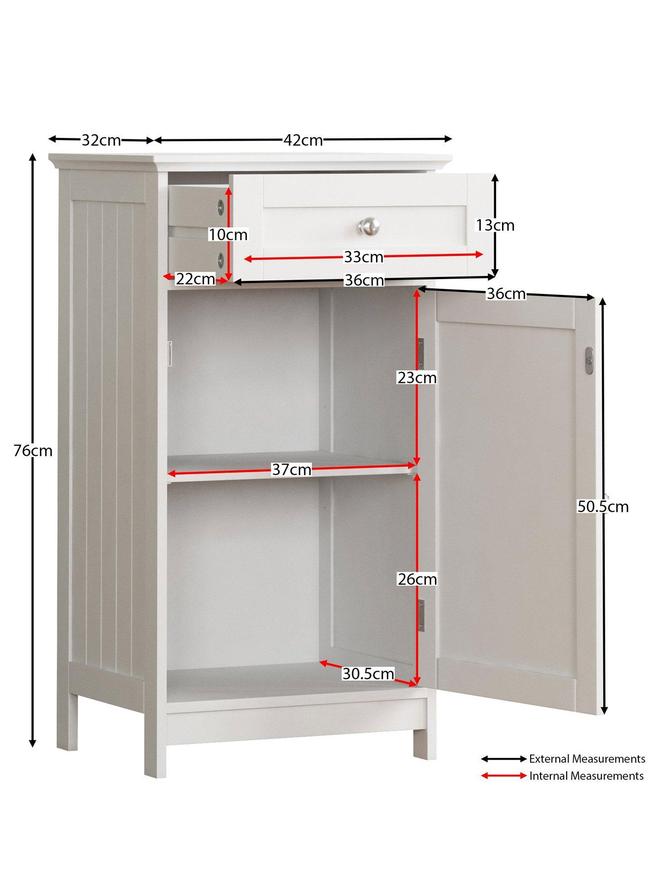 Image 6 of 6 of Bath Vida Priano 1 Door 1 Drawer Freestanding Cabinet